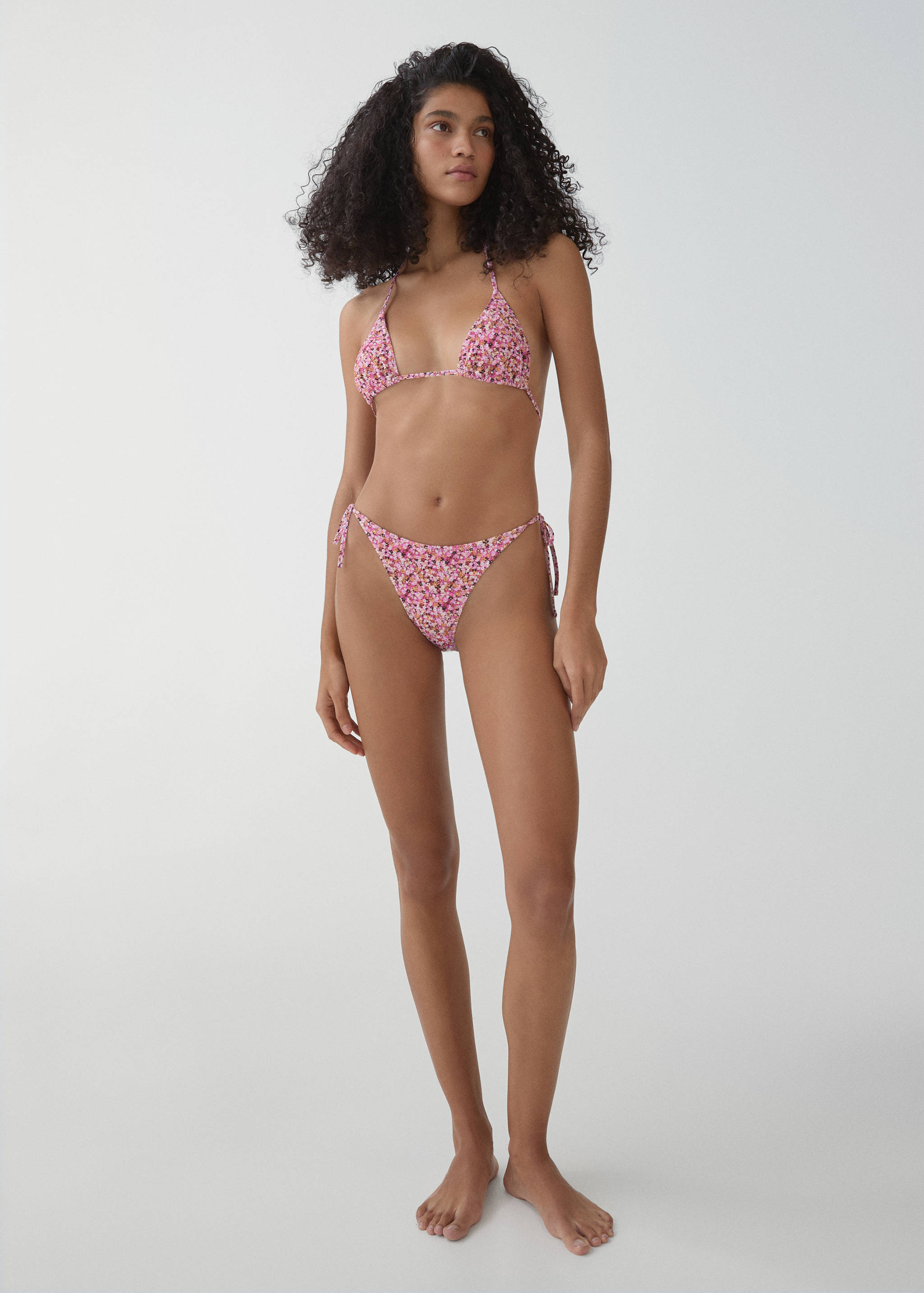Floral triangular bikini top - General plane