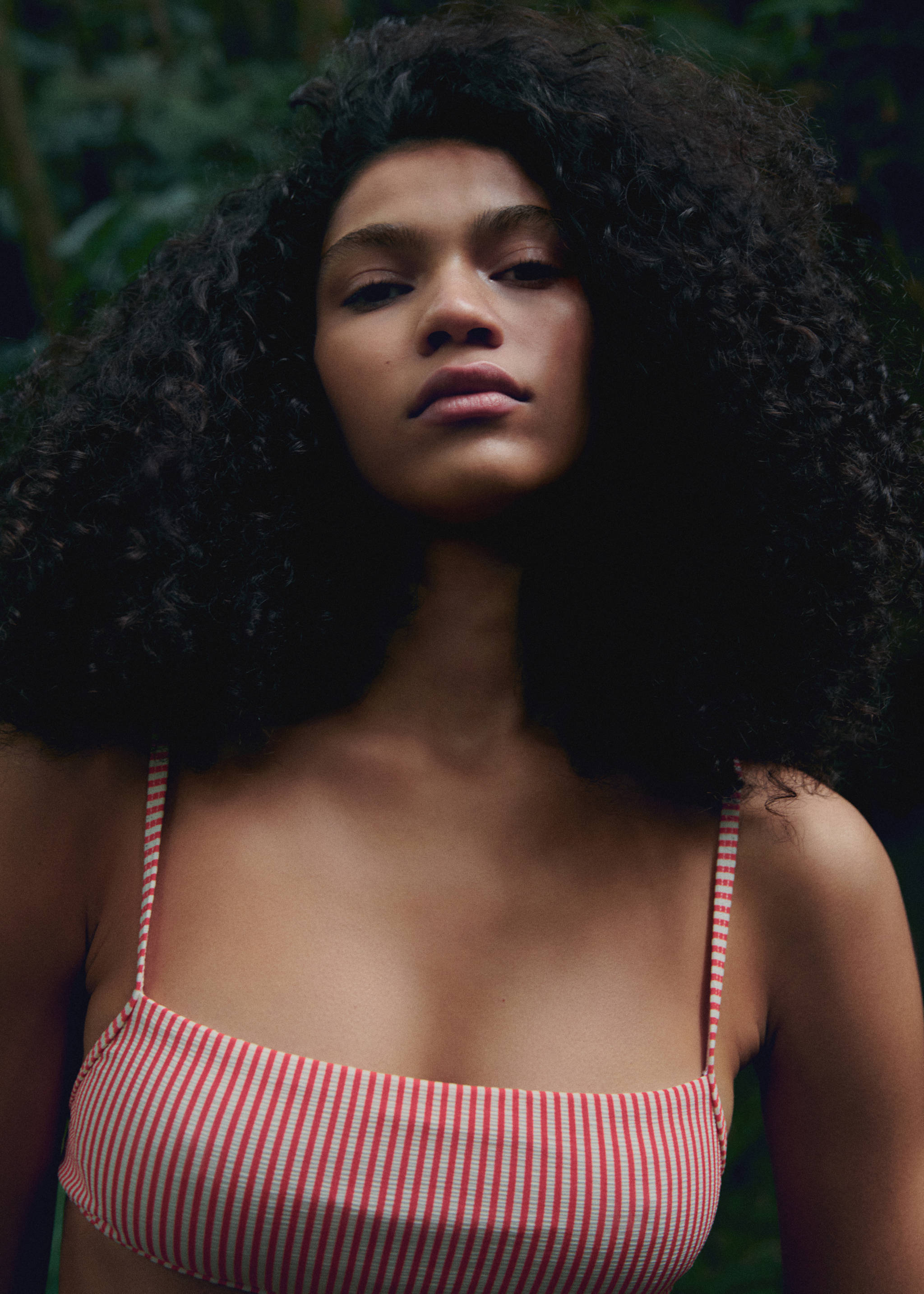 Striped bikini top - Details of the article 7, Red. Ref: 67006739-00.