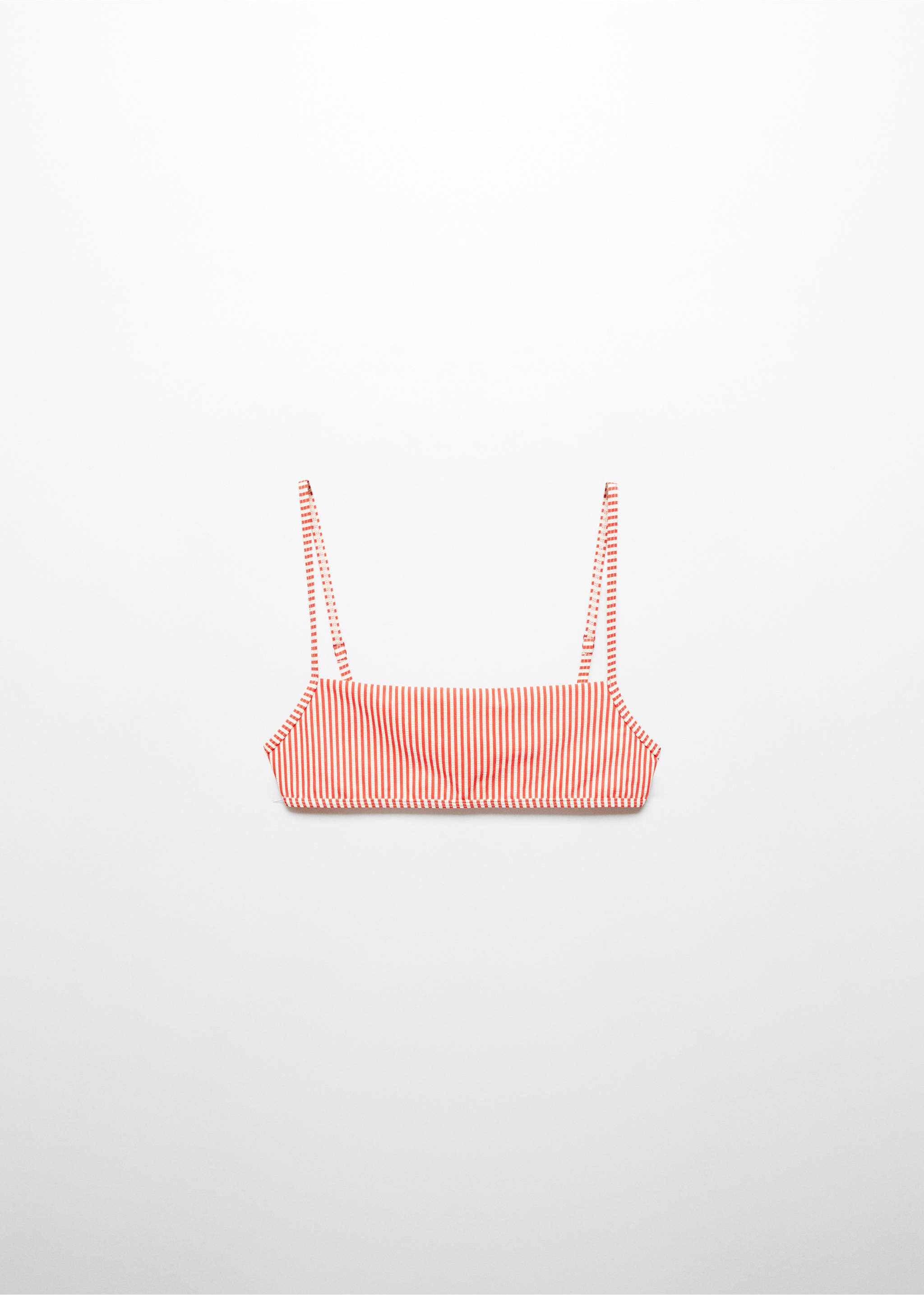 Striped bikini top - Article without model, Red. Ref: 67006739-00.