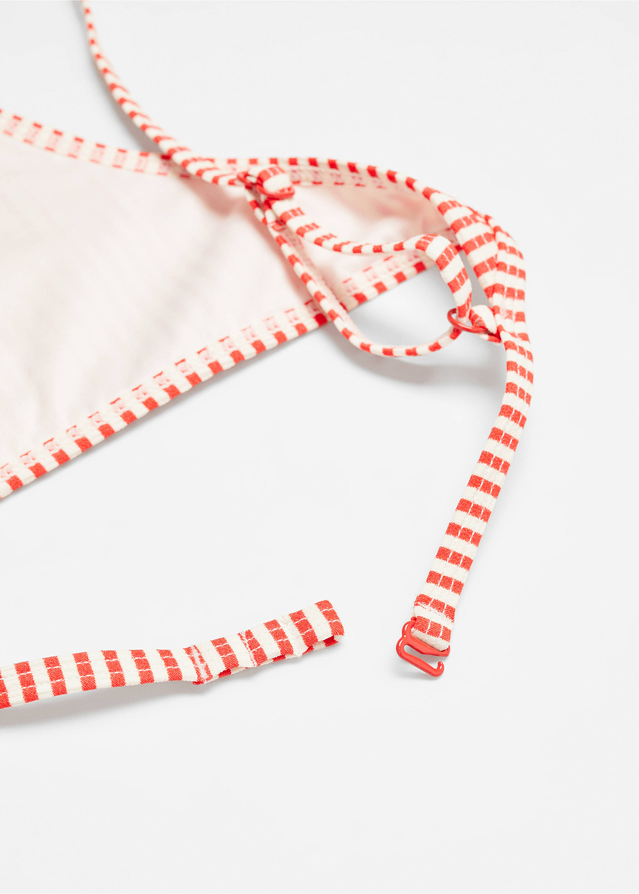 Striped bikini top - Details of the article 8, Red. Ref: 67006739-00.
