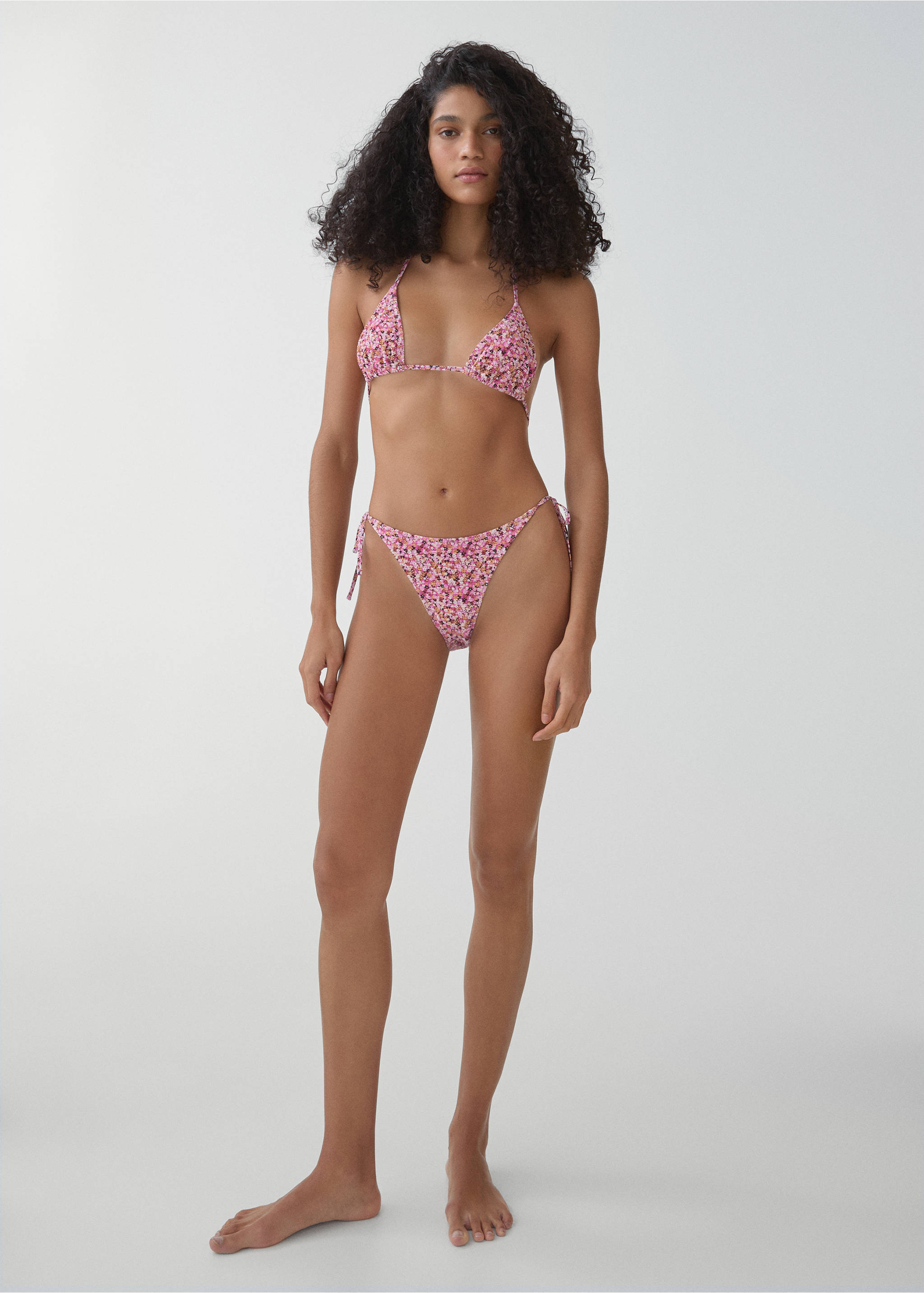 Classic floral bikini bottoms - General plane, Pink. Ref: 67006740-00.