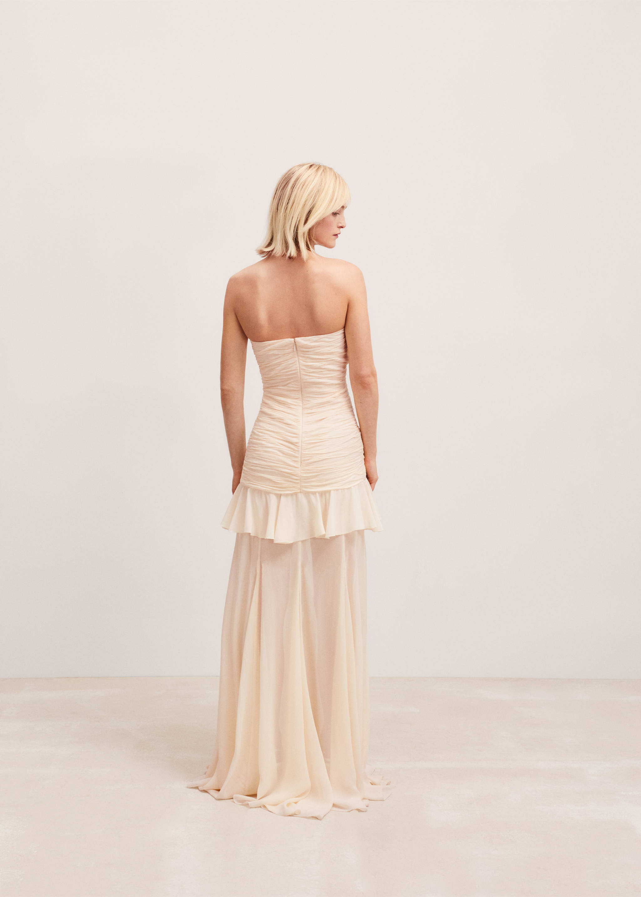 Draped dress with sweetheart neckline - Reverse of the article