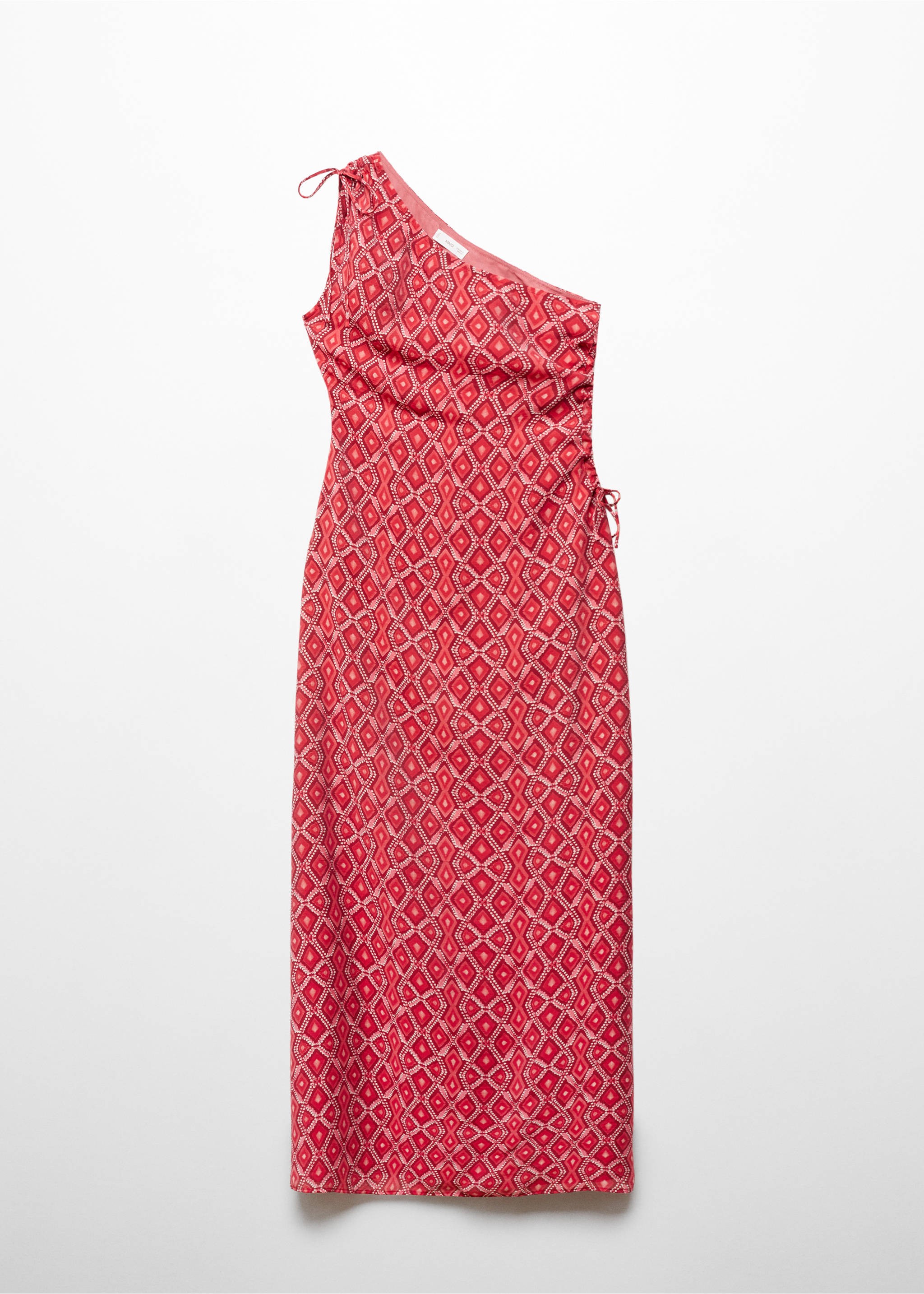 Printed asymmetrical dress - Article without model, Red. Ref: 67006759-00.