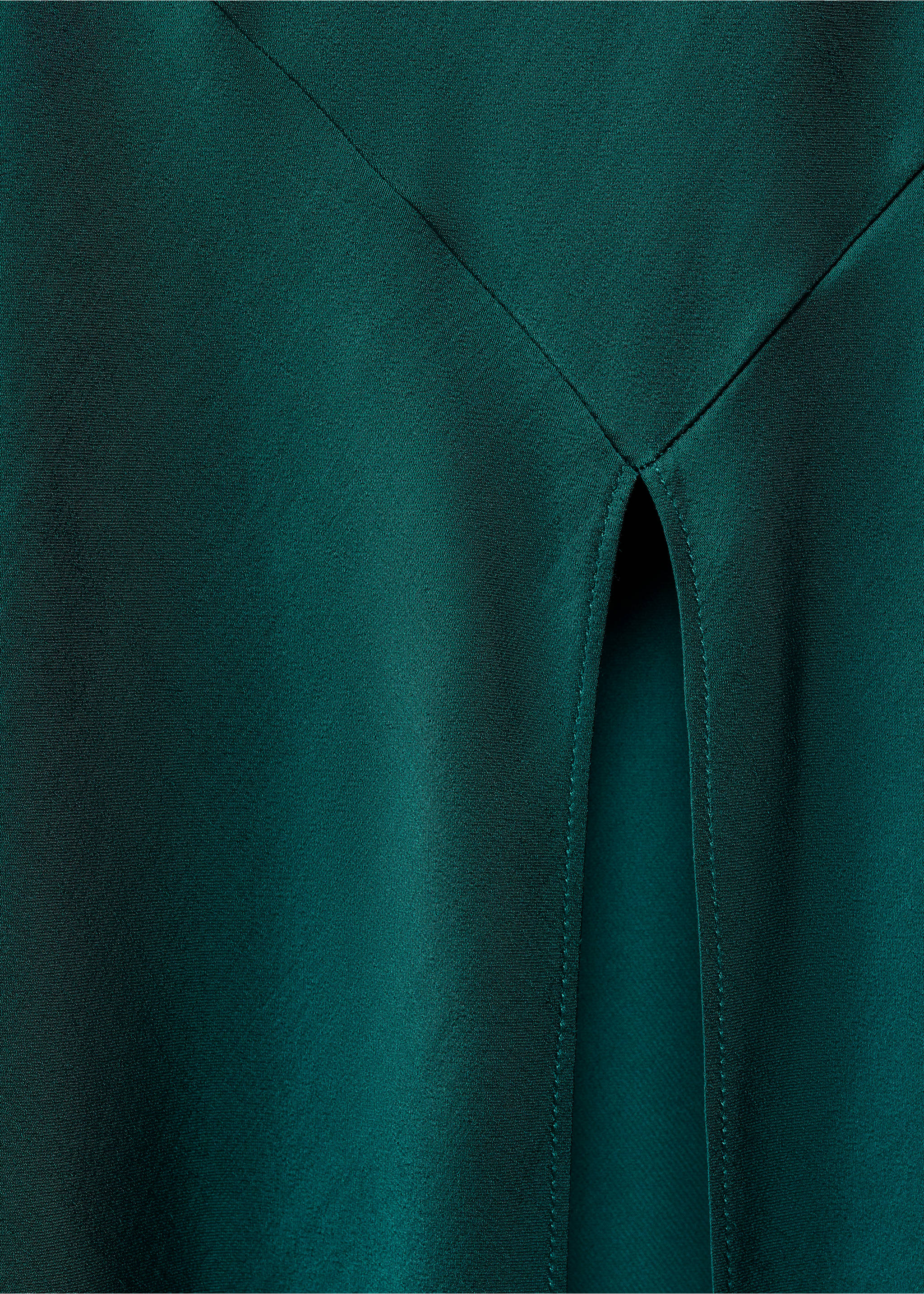 Langes Kleid mit Schlitz - Detail des Artikels 8, Petrolblau. Ref: 67006762-00.