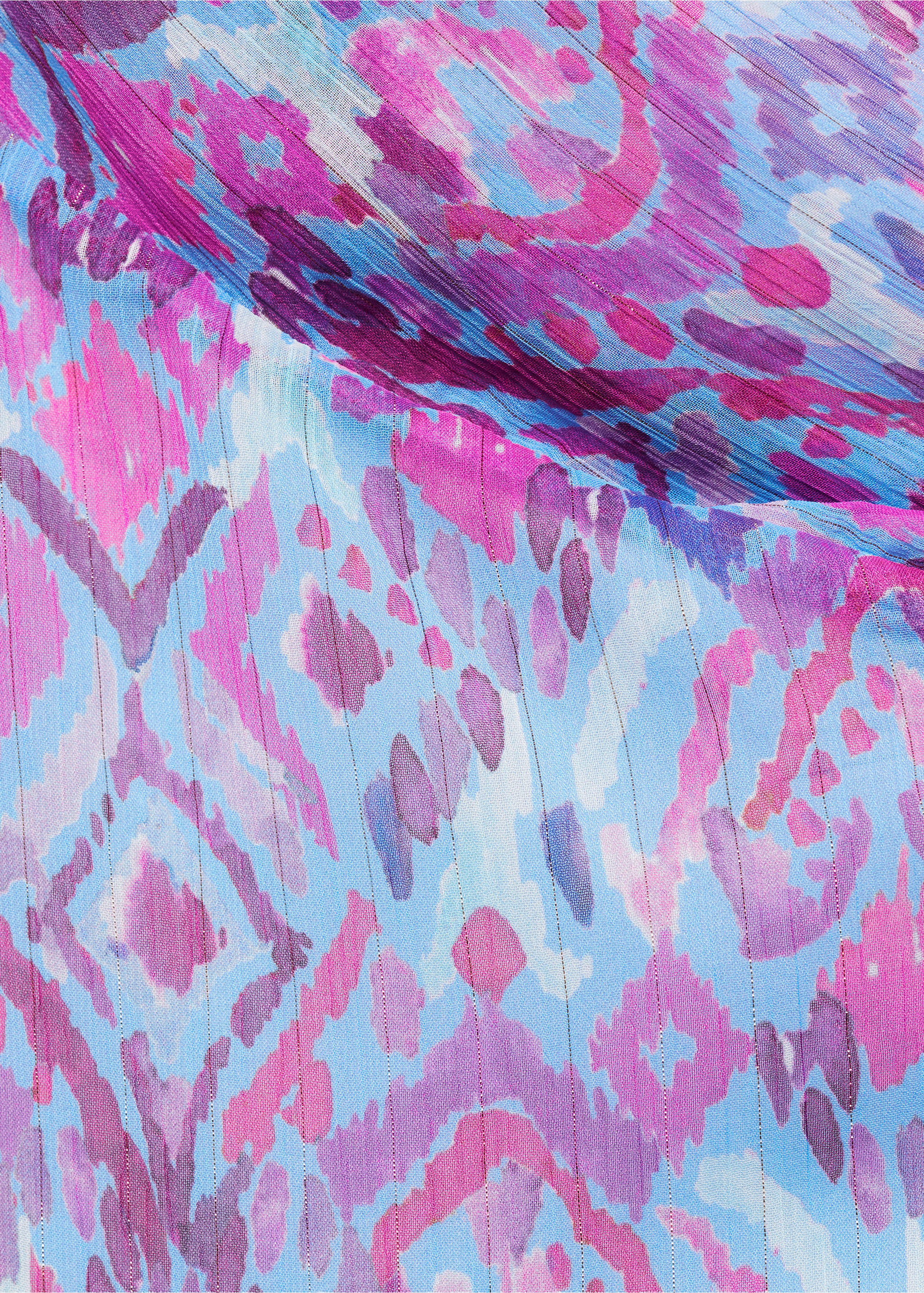 Asymmetrisches Printkleid - Detail des Artikels 8, Lila. Ref: 67006763-00.