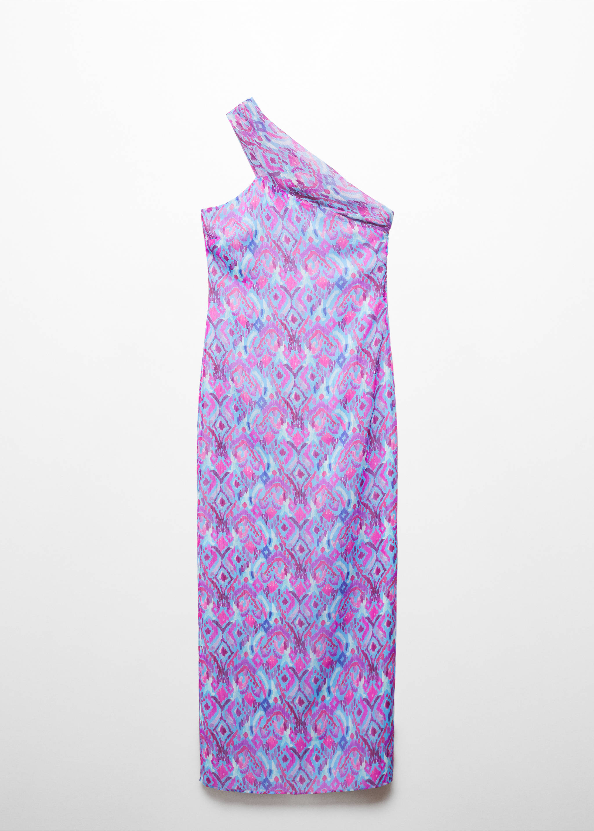 Printed asymmetrical dress - Article without model, Lilac. Ref: 67006763-00.
