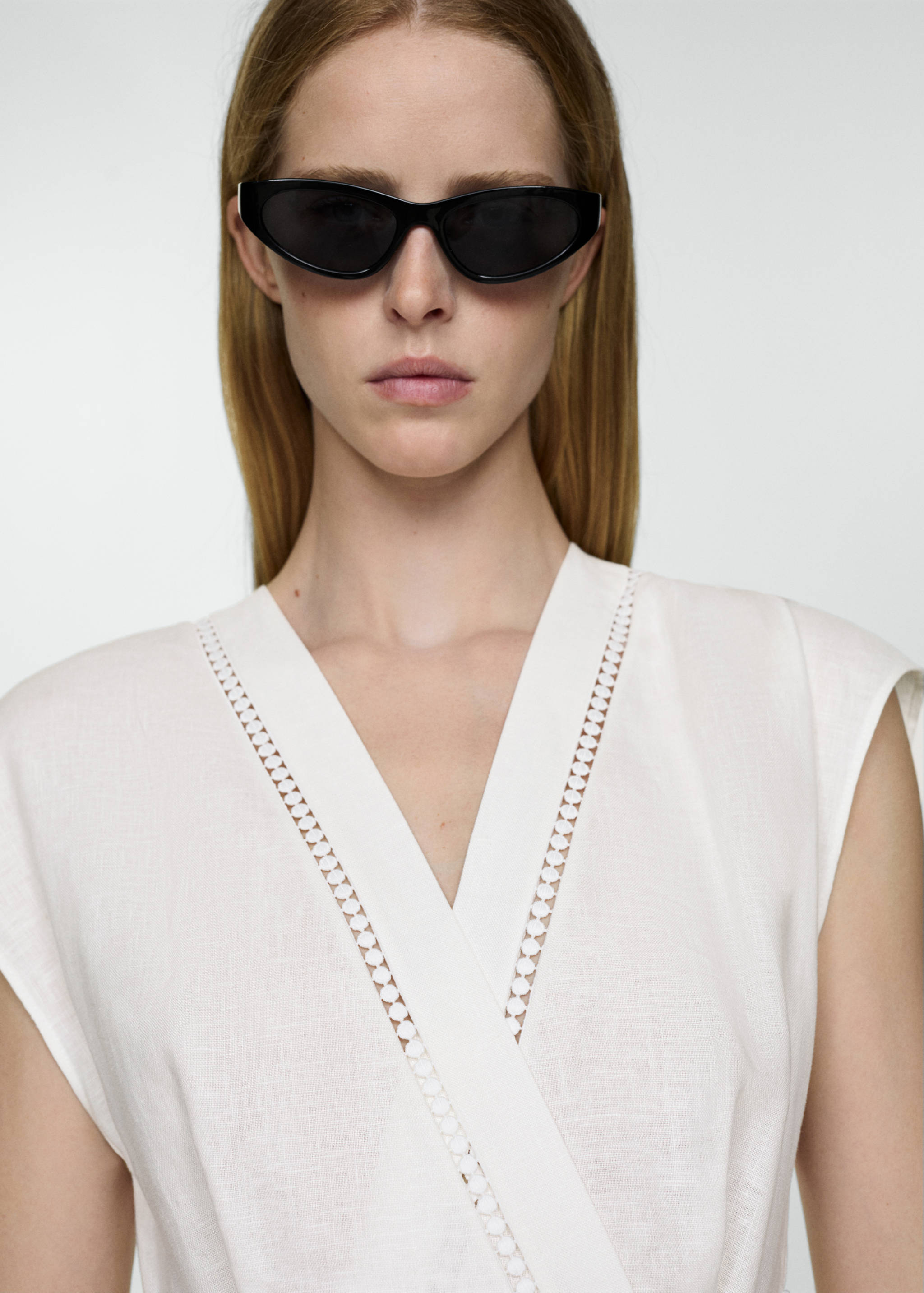 100% linen dress with bow - Details of the article 1