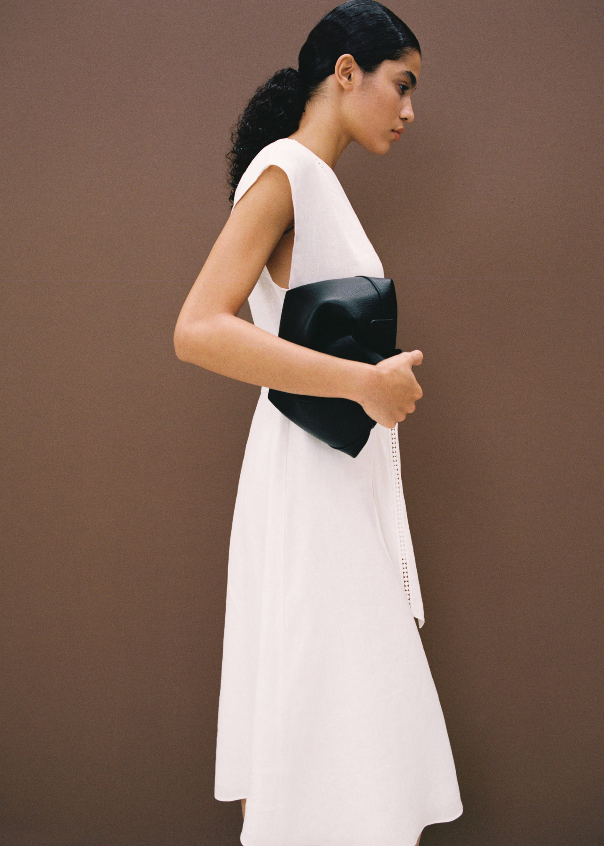 100% linen dress with bow - Details of the article 7