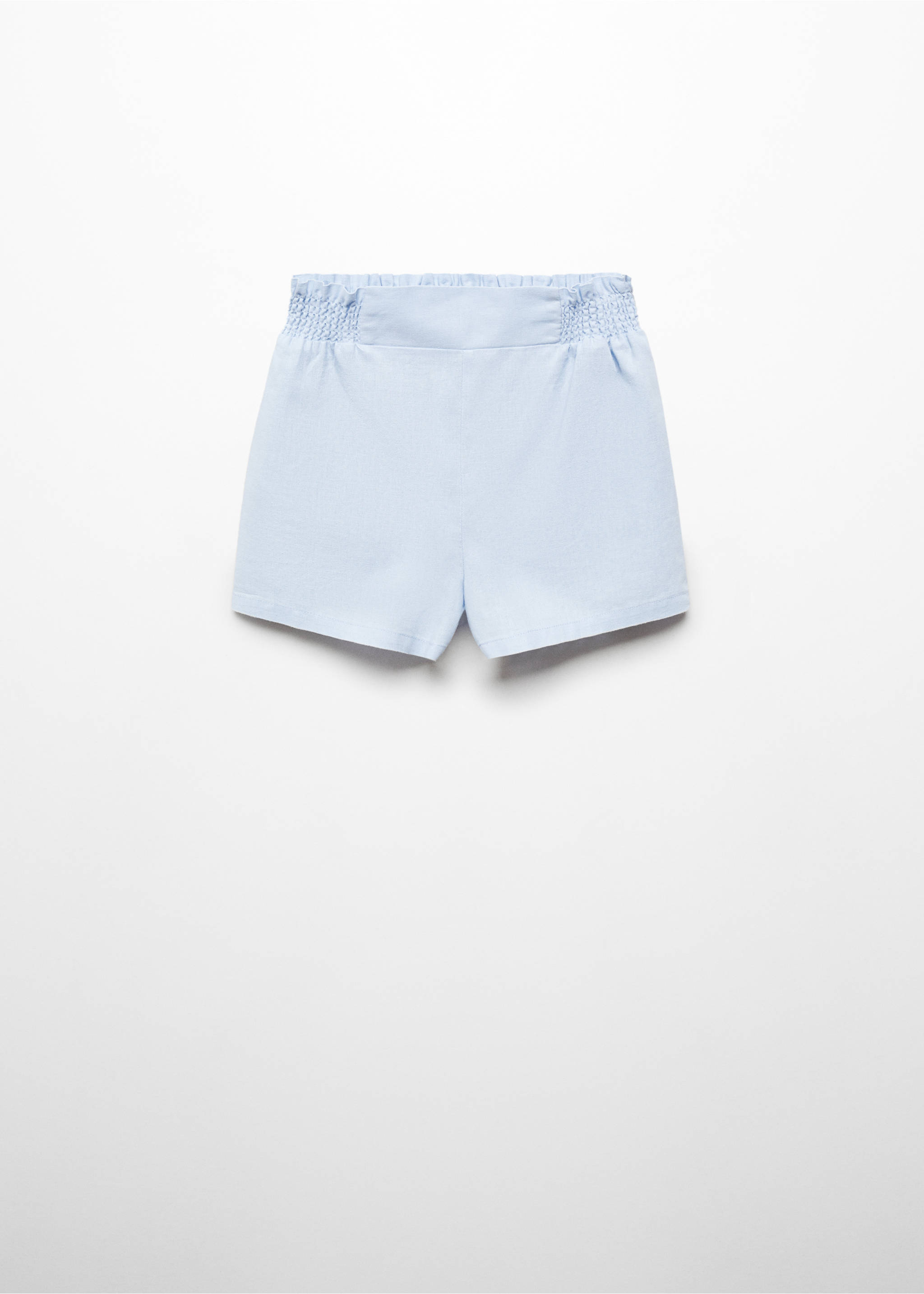 Linen shorts with drawstring waist - Article without model, Sky Blue. Ref: 67007118-00.