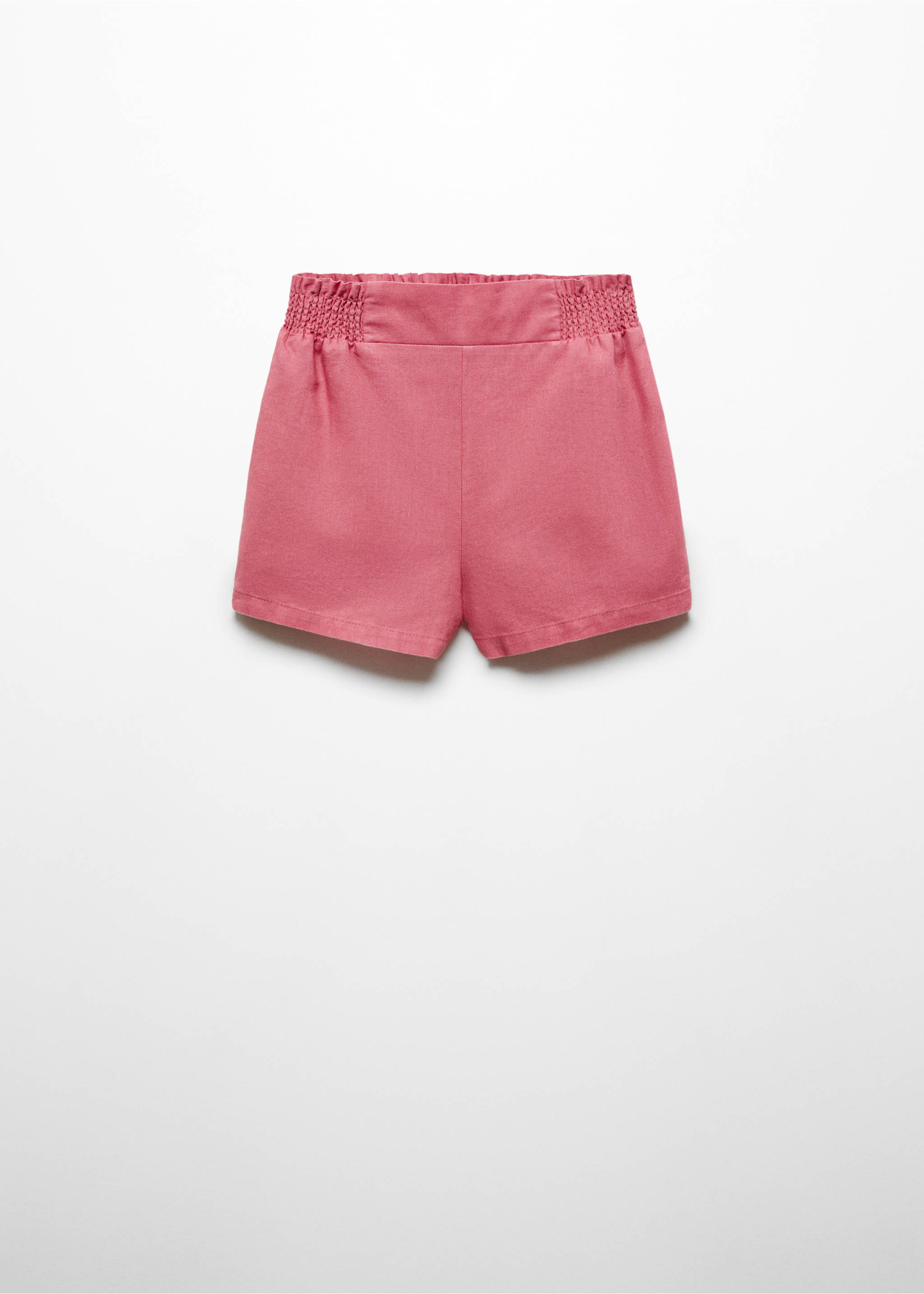 Linen shorts with drawstring waist - Article without model, Strawberry. Ref: 67007118-00.