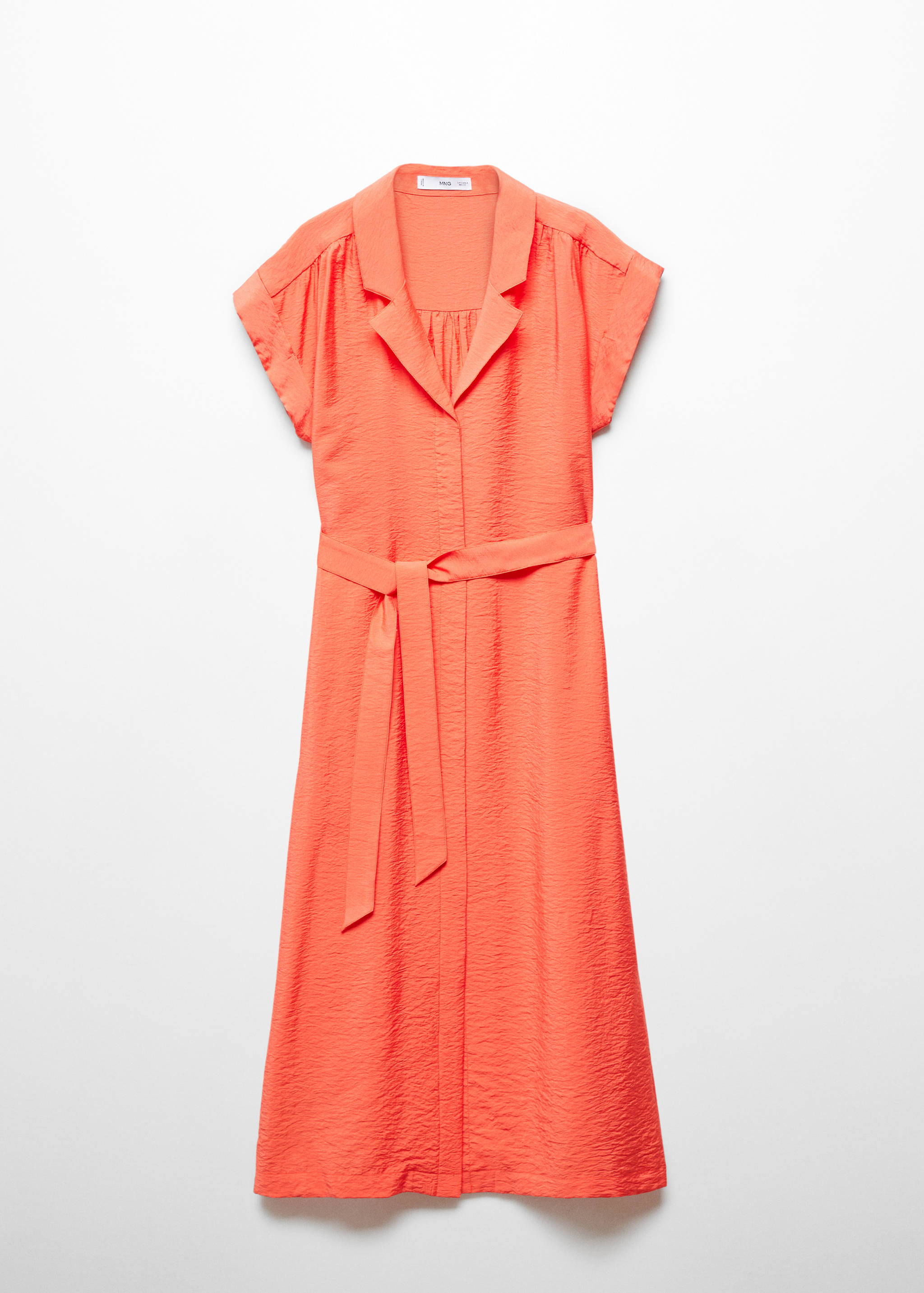 Textured shirt dress with bow - Article without model