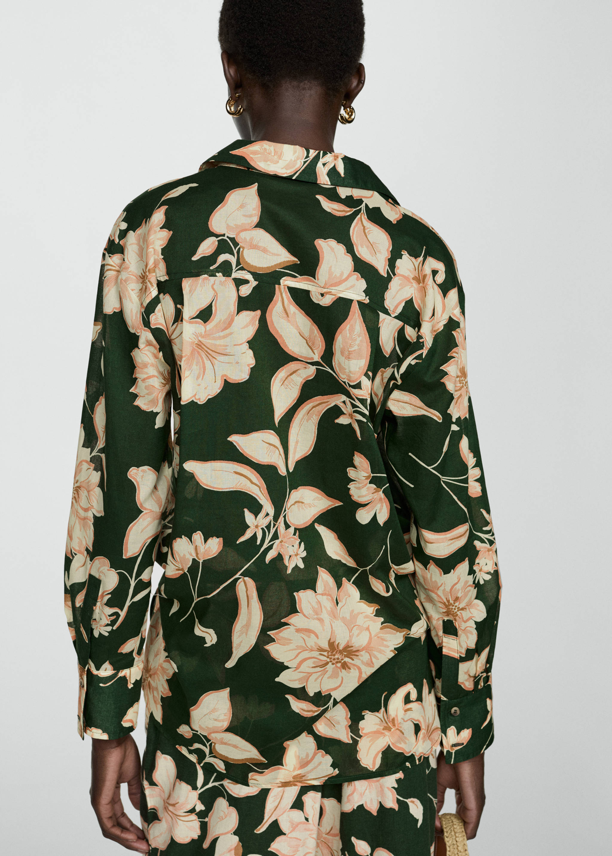 Camisa flores algodón - Reverso del artículo