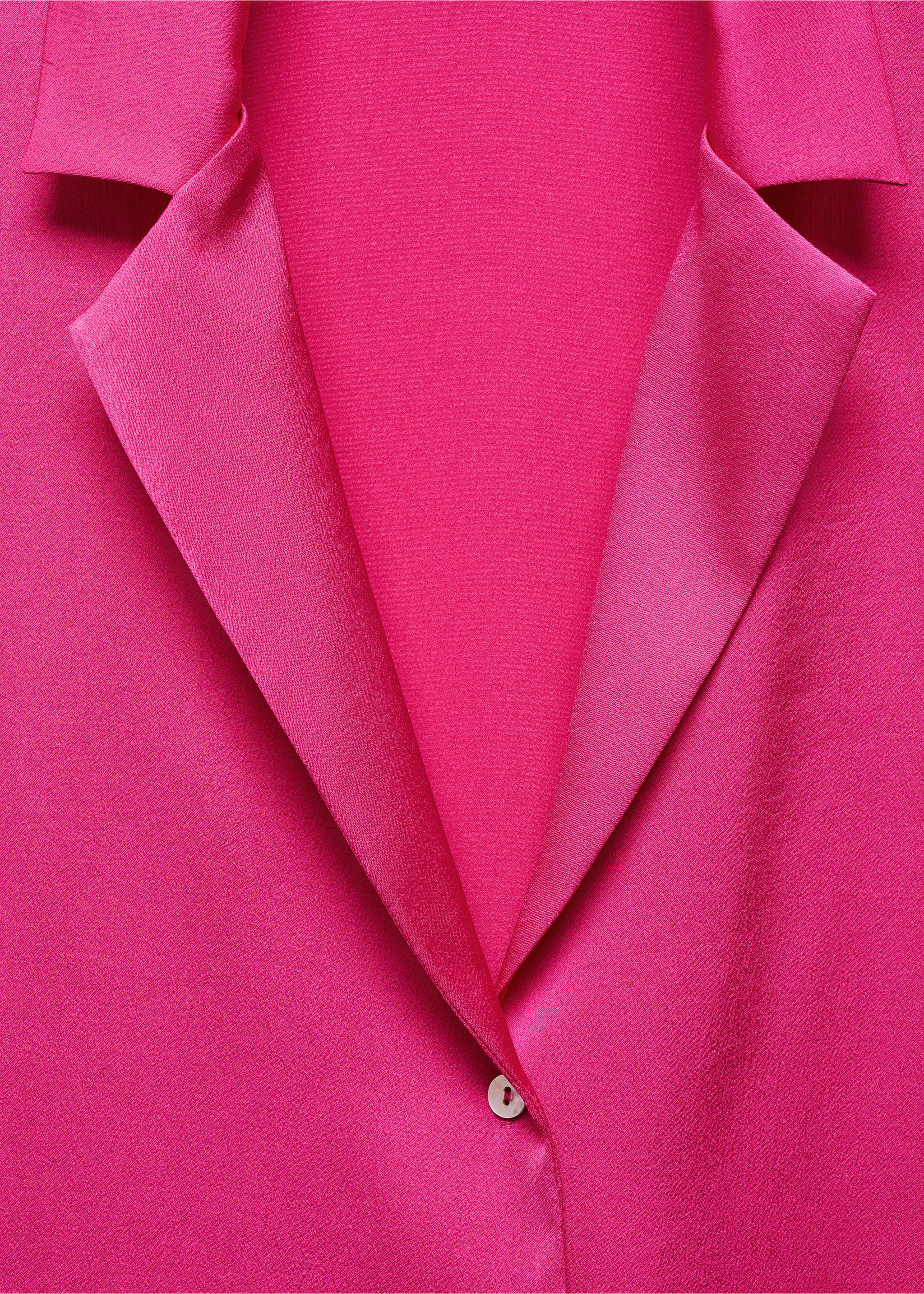 Short-sleeved satin shirt - Details of the article 8, Fuchsia. Ref: 67007129-00.