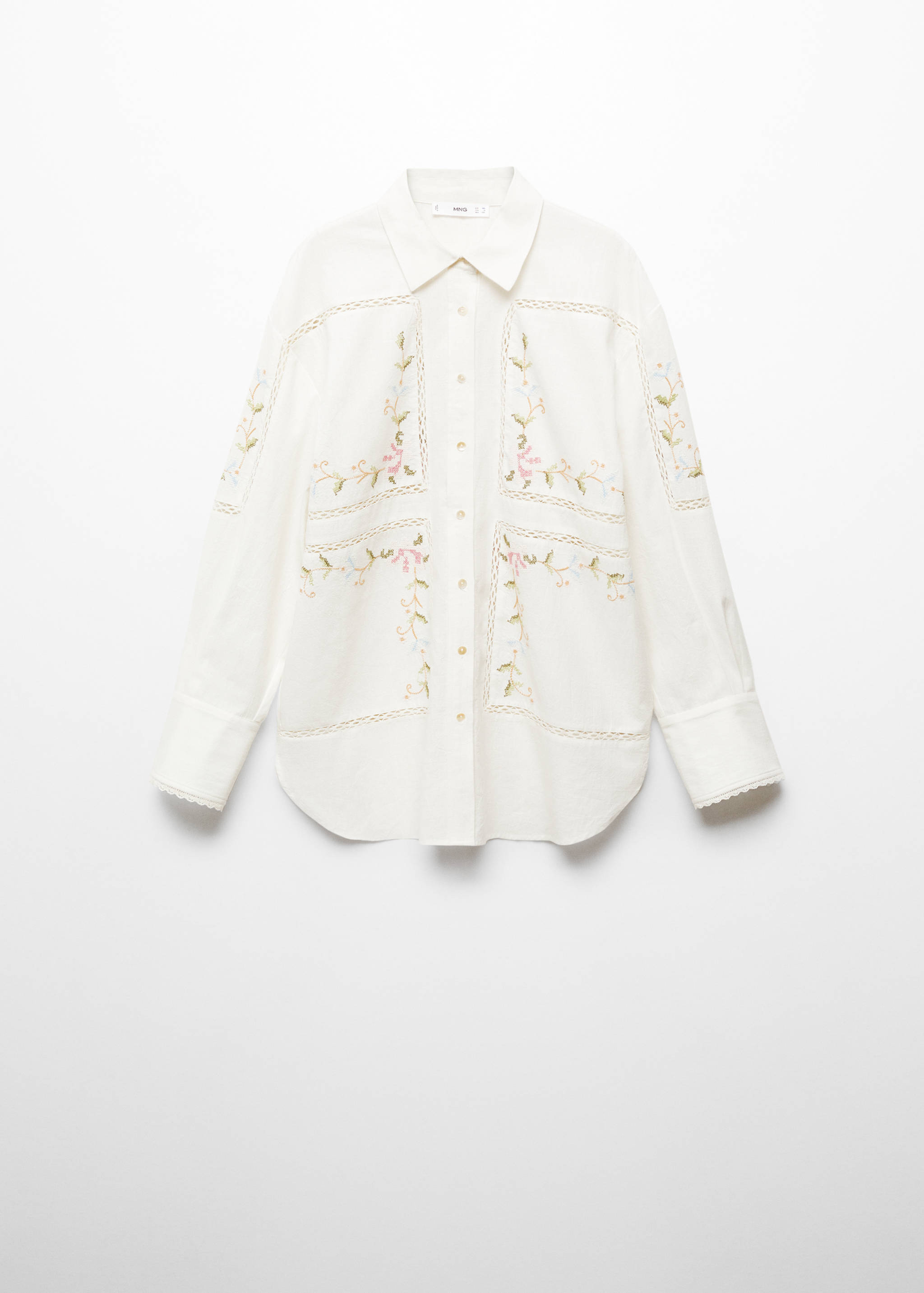 Oversized shirt with embroidered detail - Article without model