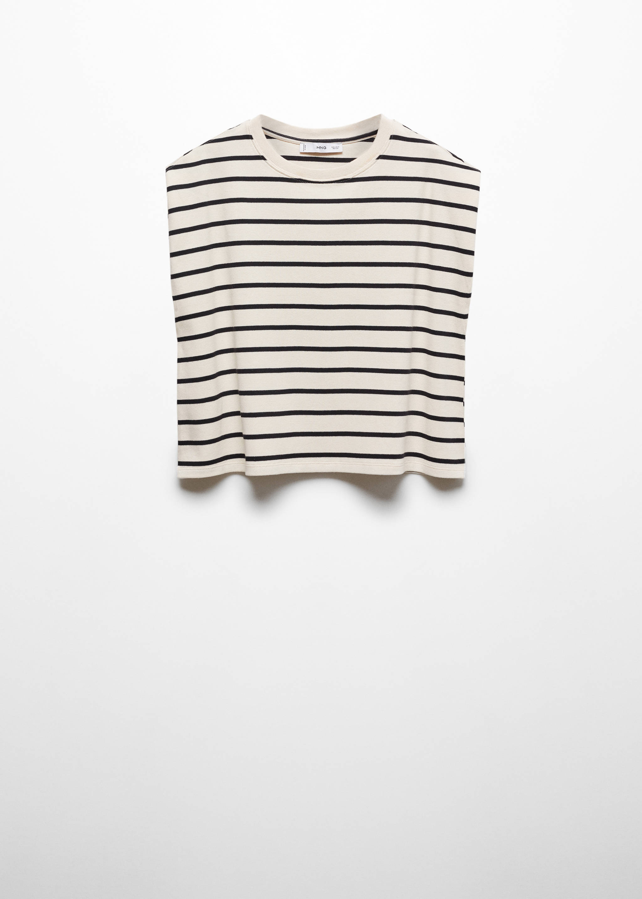 Tričko s proužky a ramenními vycpávkami - Zboží bez modelu