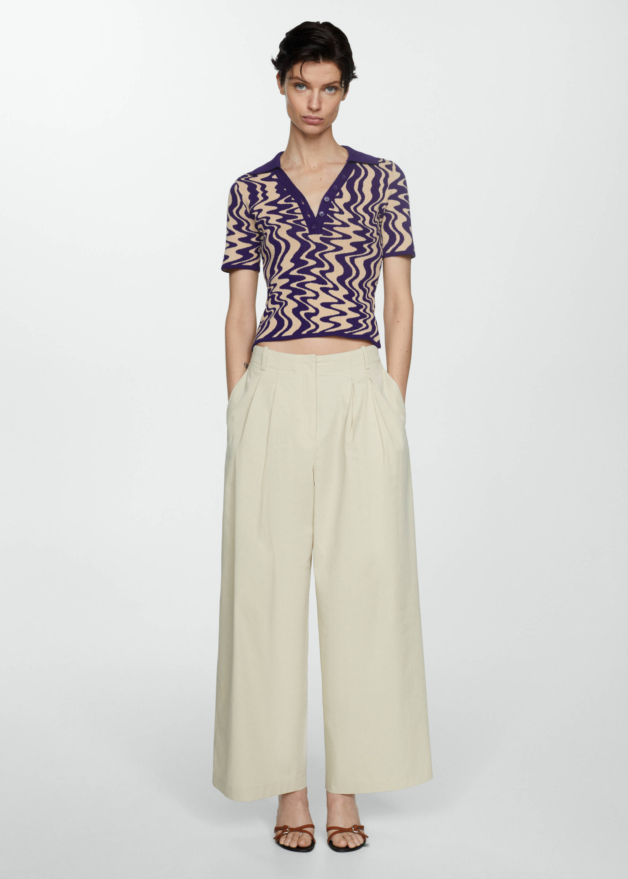 Jersey punto cuello polo - Plano general