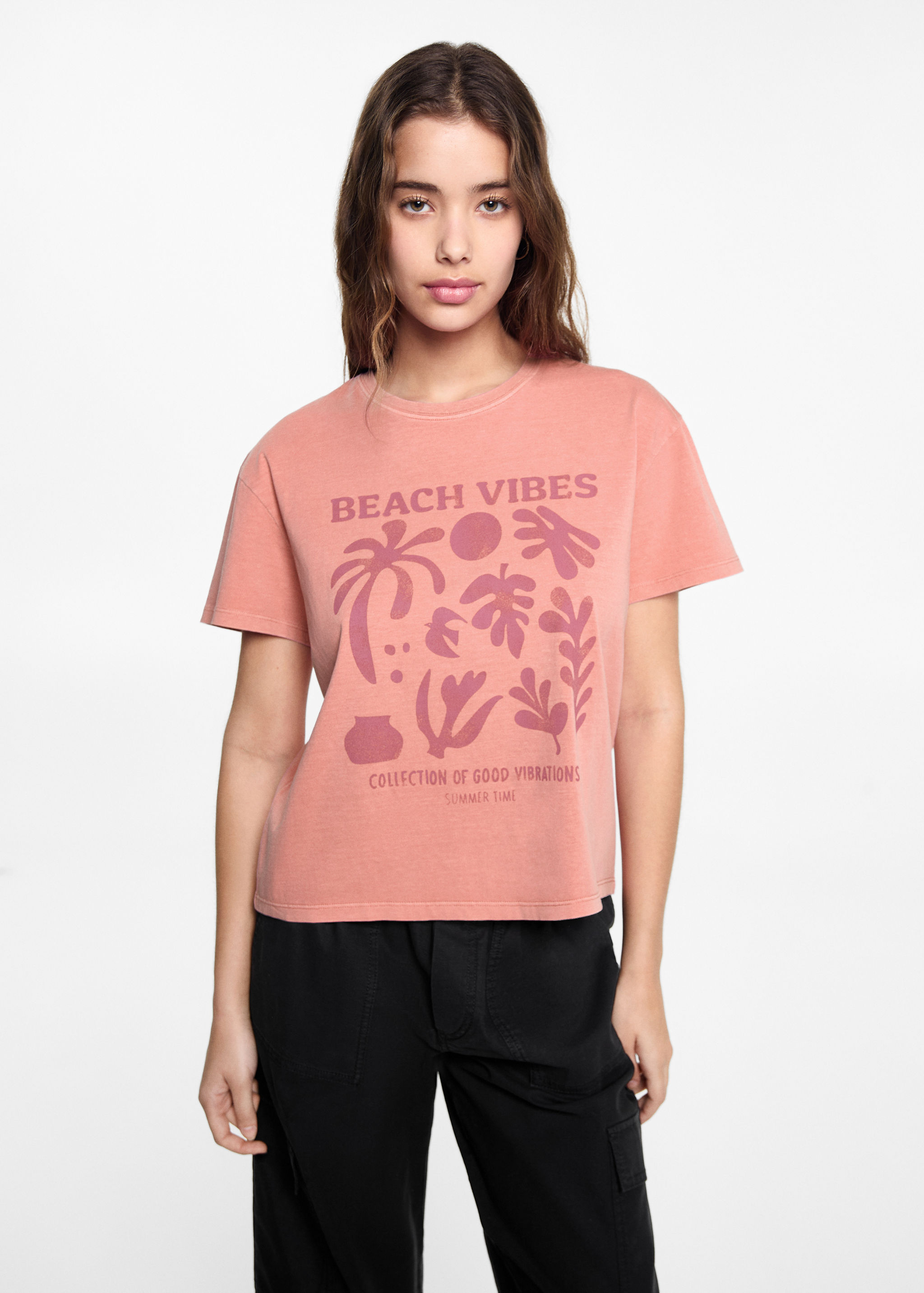 T-shirt coton imprimé - Plan moyen