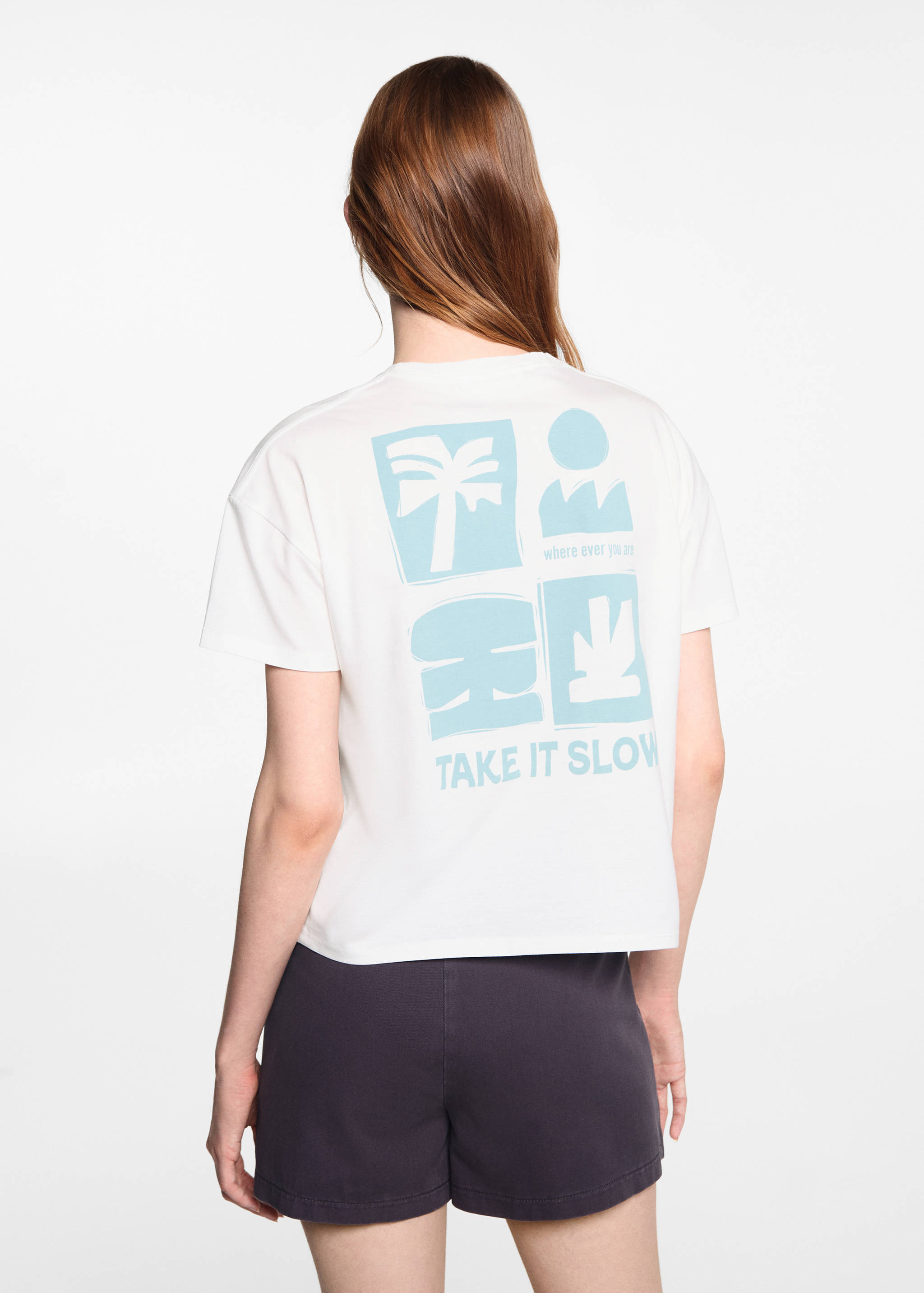 Printed cotton-blend T-shirt - Reverse of the article