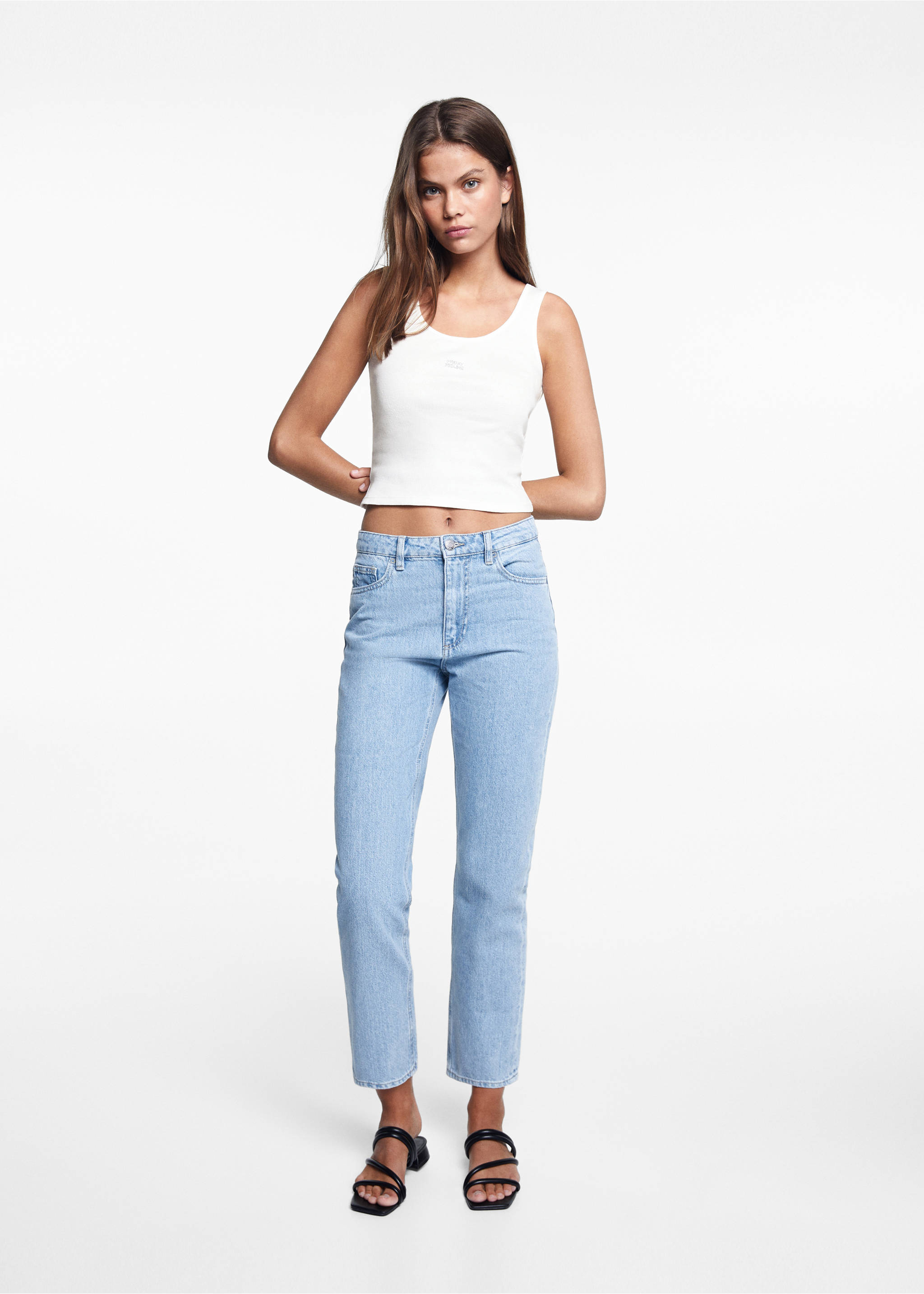 Débardeur coton - Plan général, Blanc cassé. Ref: 67007736-00.