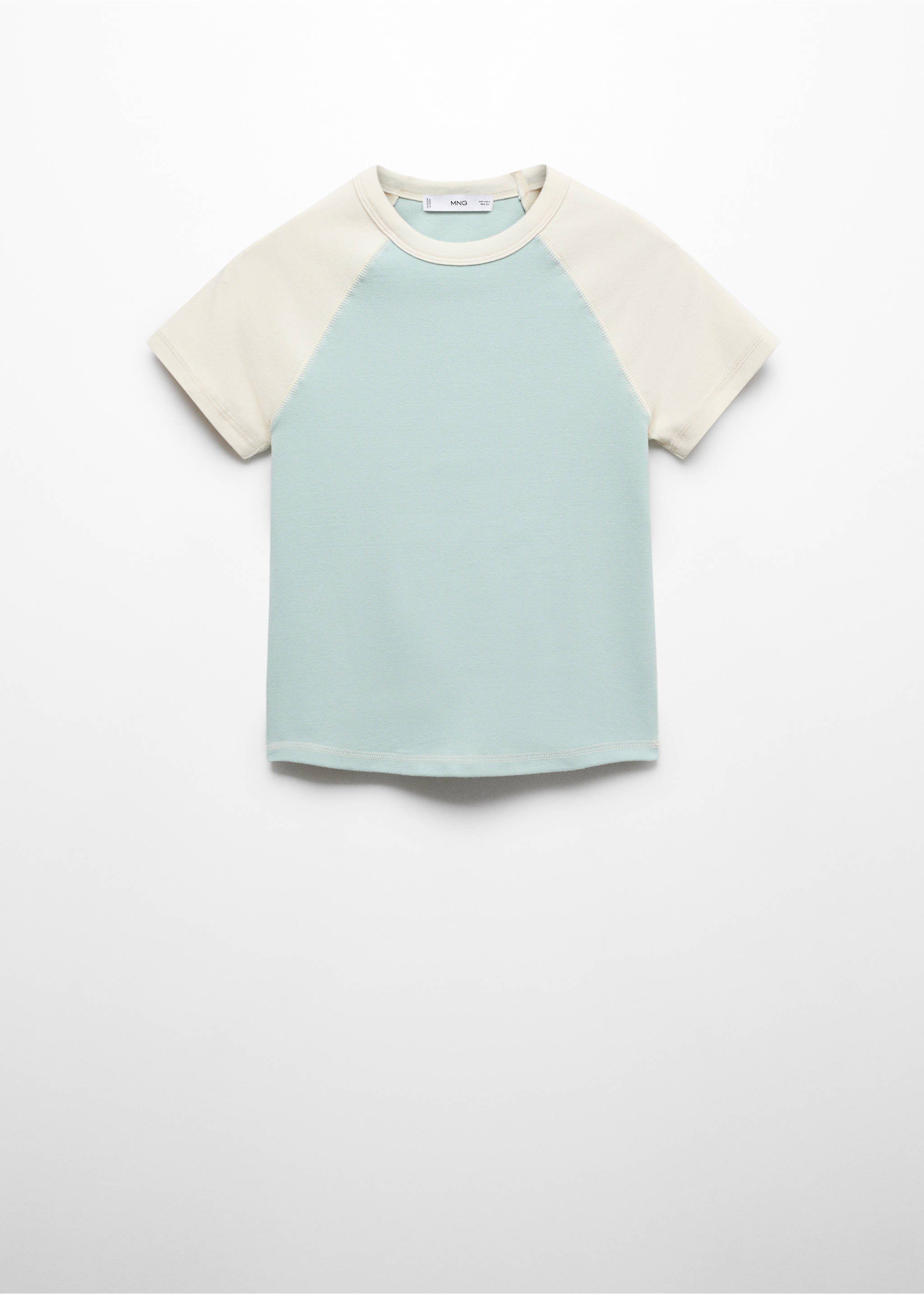 Two-tone cotton t-shirt - Article without model, Night Blue. Ref: 67007933-00.