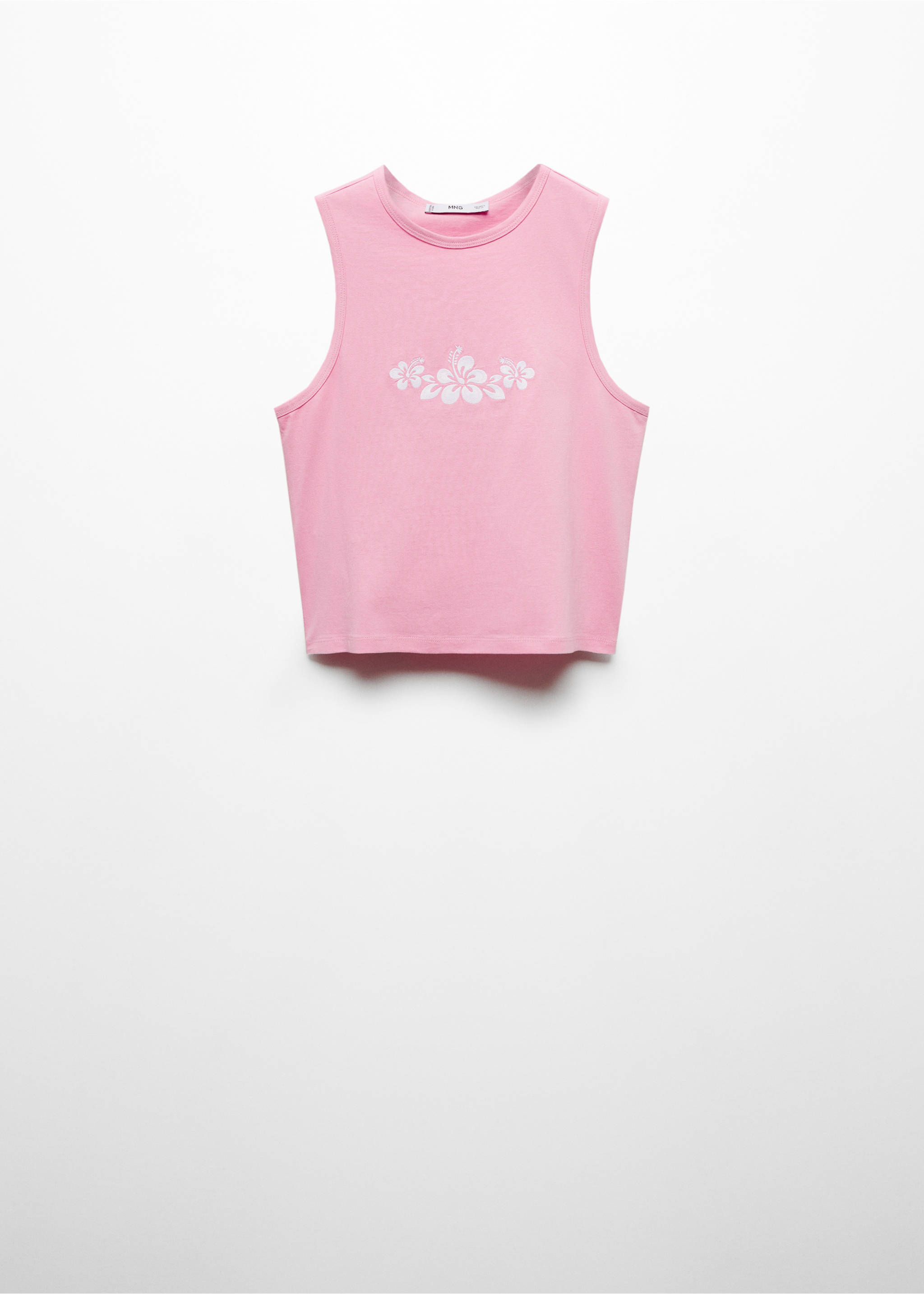 Top bez rukava s printom - Artikl bez modela, Pastelno ružičasta. Ref: 67007939-00.