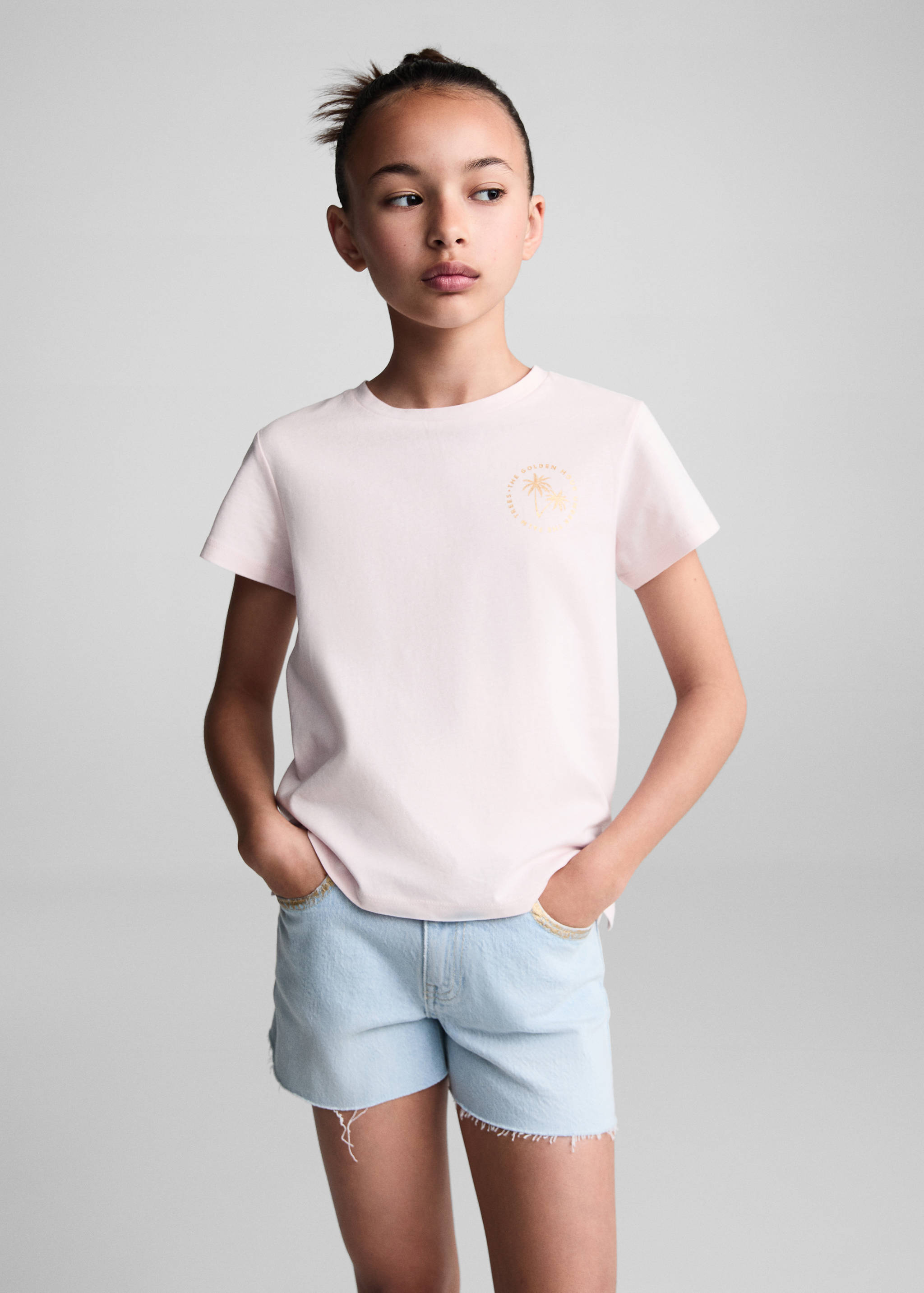 T-Shirt mit Textaufdruck - Mittlere Ansicht