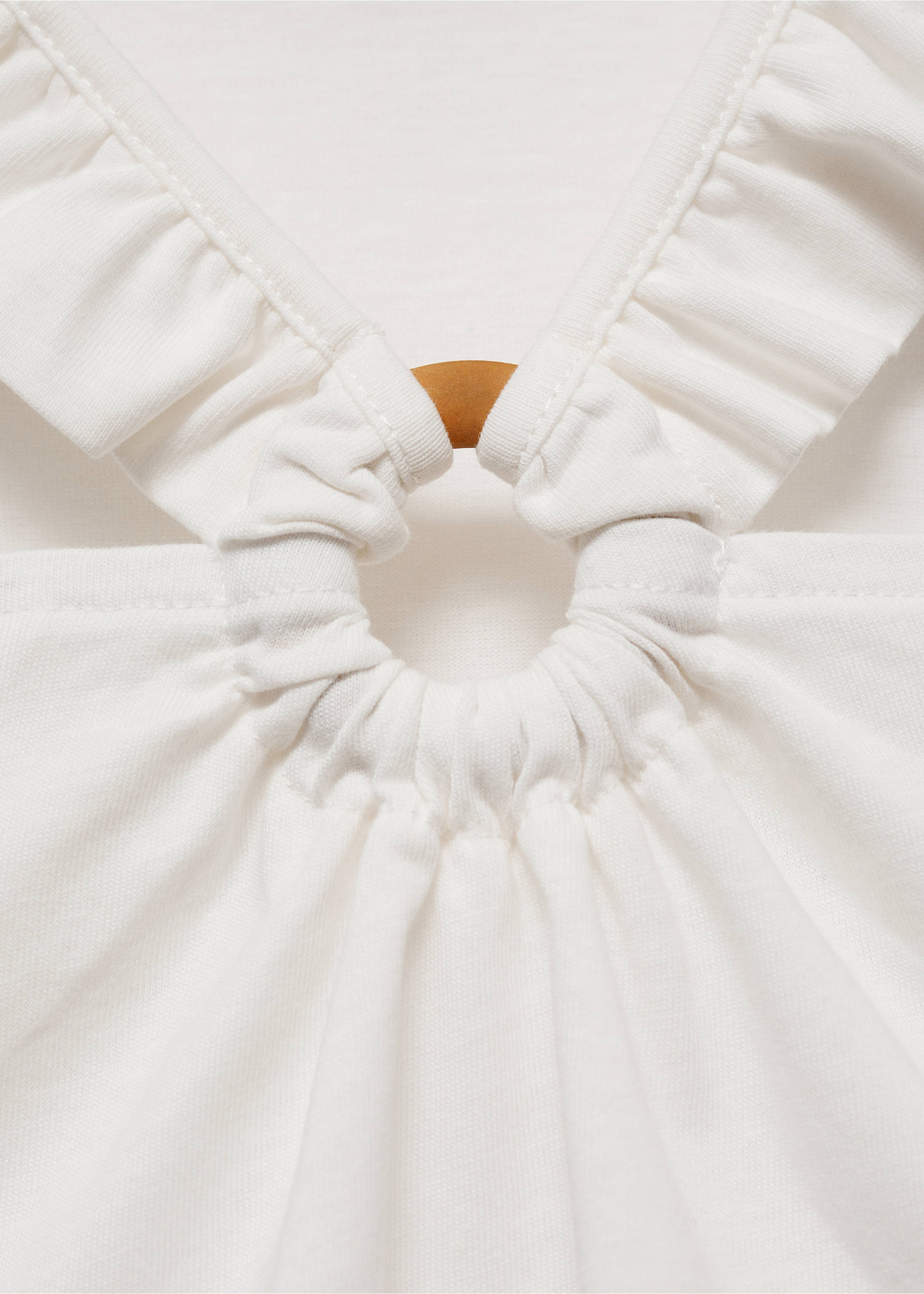 Ruffled strap top - Details of the article 0, Off White. Ref: 67007946-00.