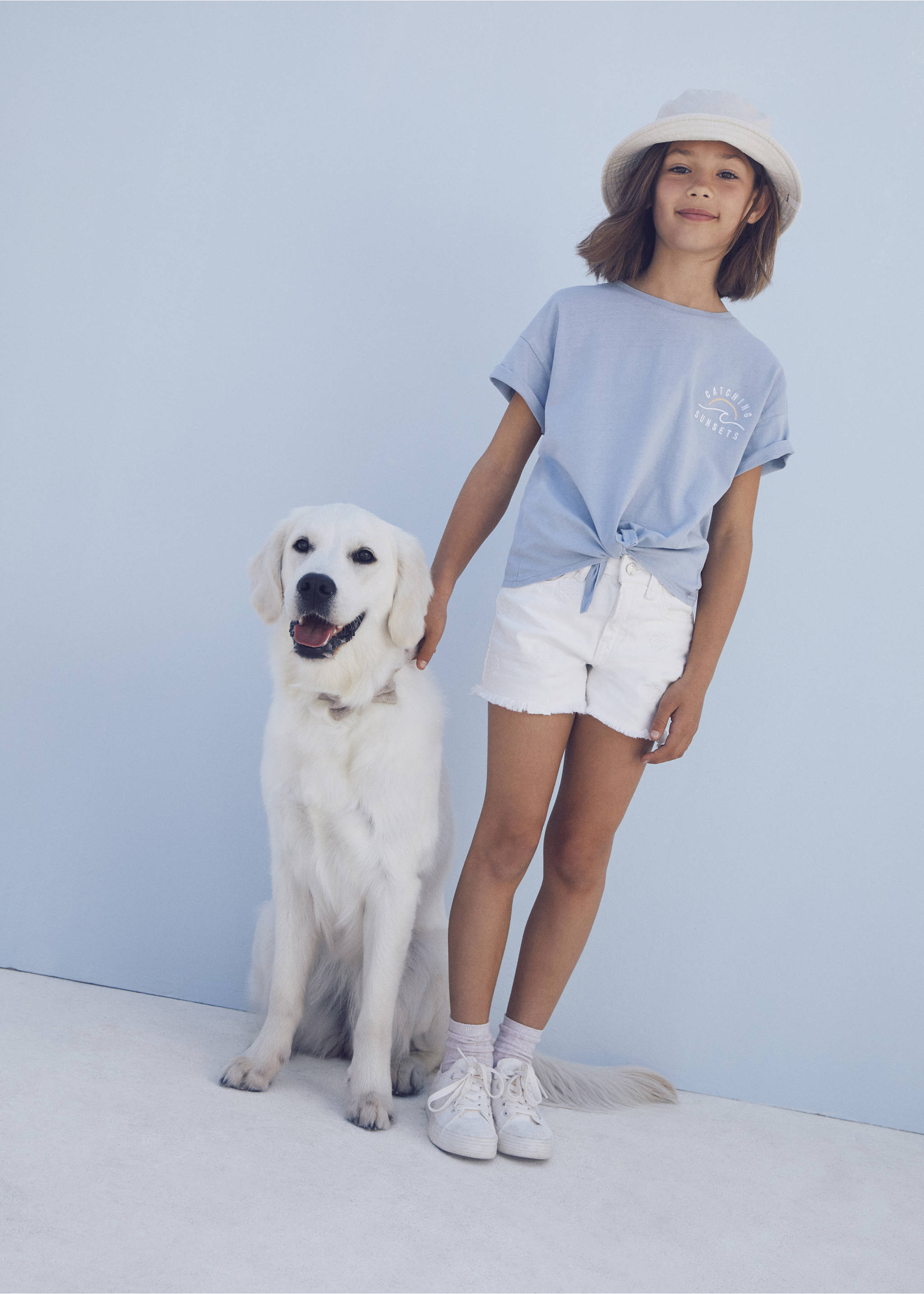 Knot message t-shirt - Details of the article 6, Sky Blue. Ref: 67007947-00.