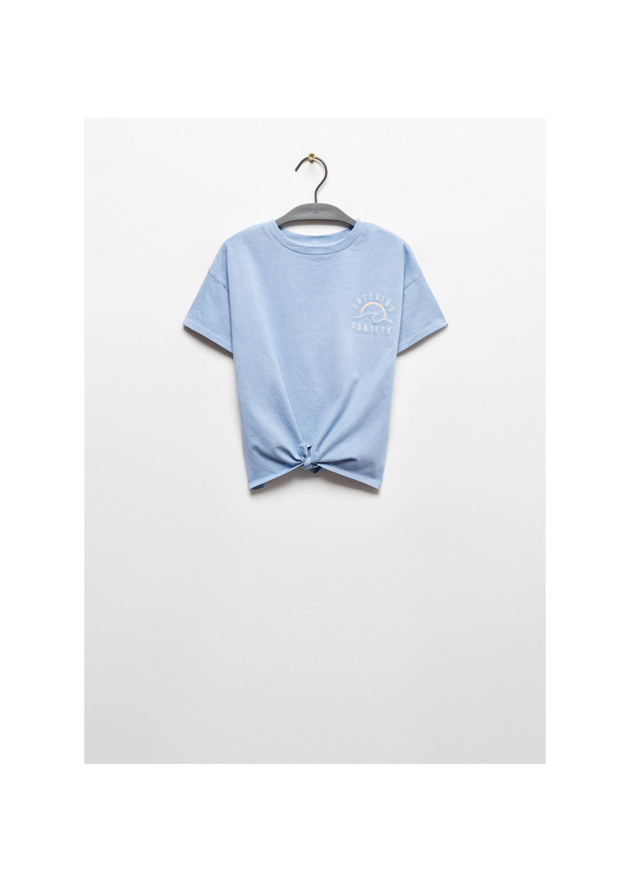Knot message t-shirt - Article without model, Sky Blue. Ref: 67007947-00.