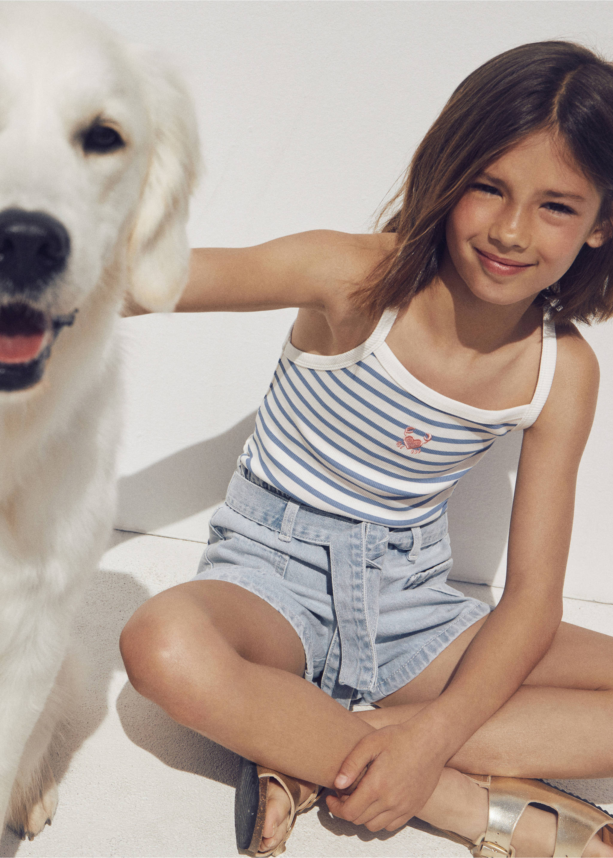 Striped strap T-shirt - General plane, China Blue. Ref: 67007953-00.