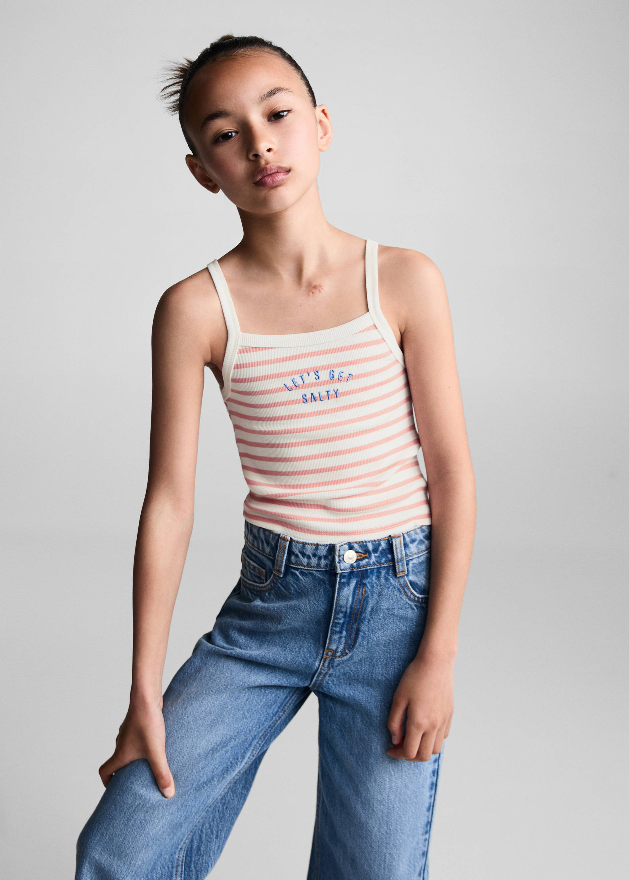 Striped strap T-shirt - Medium plane