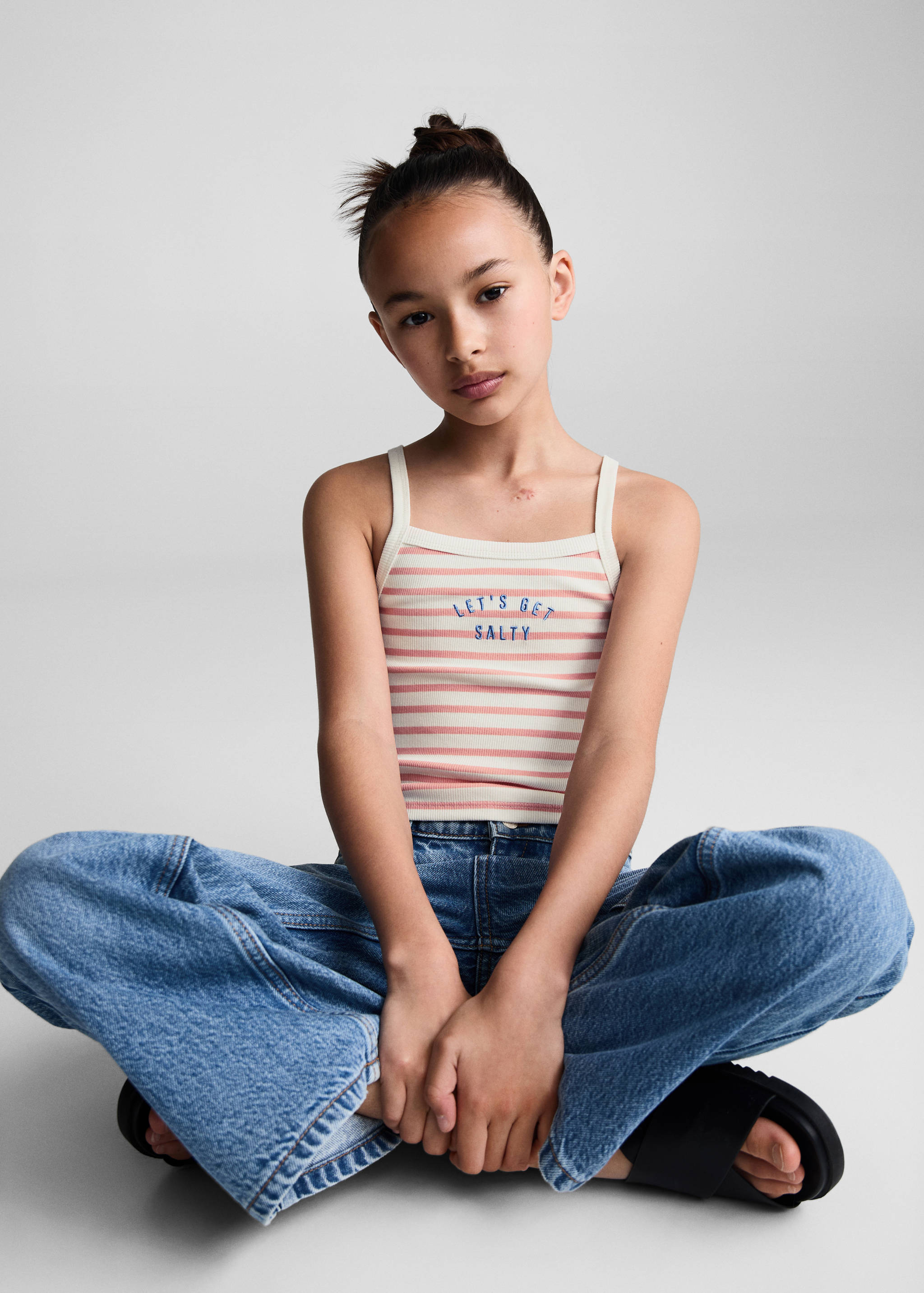 Striped strap T-shirt - Details of the article 2