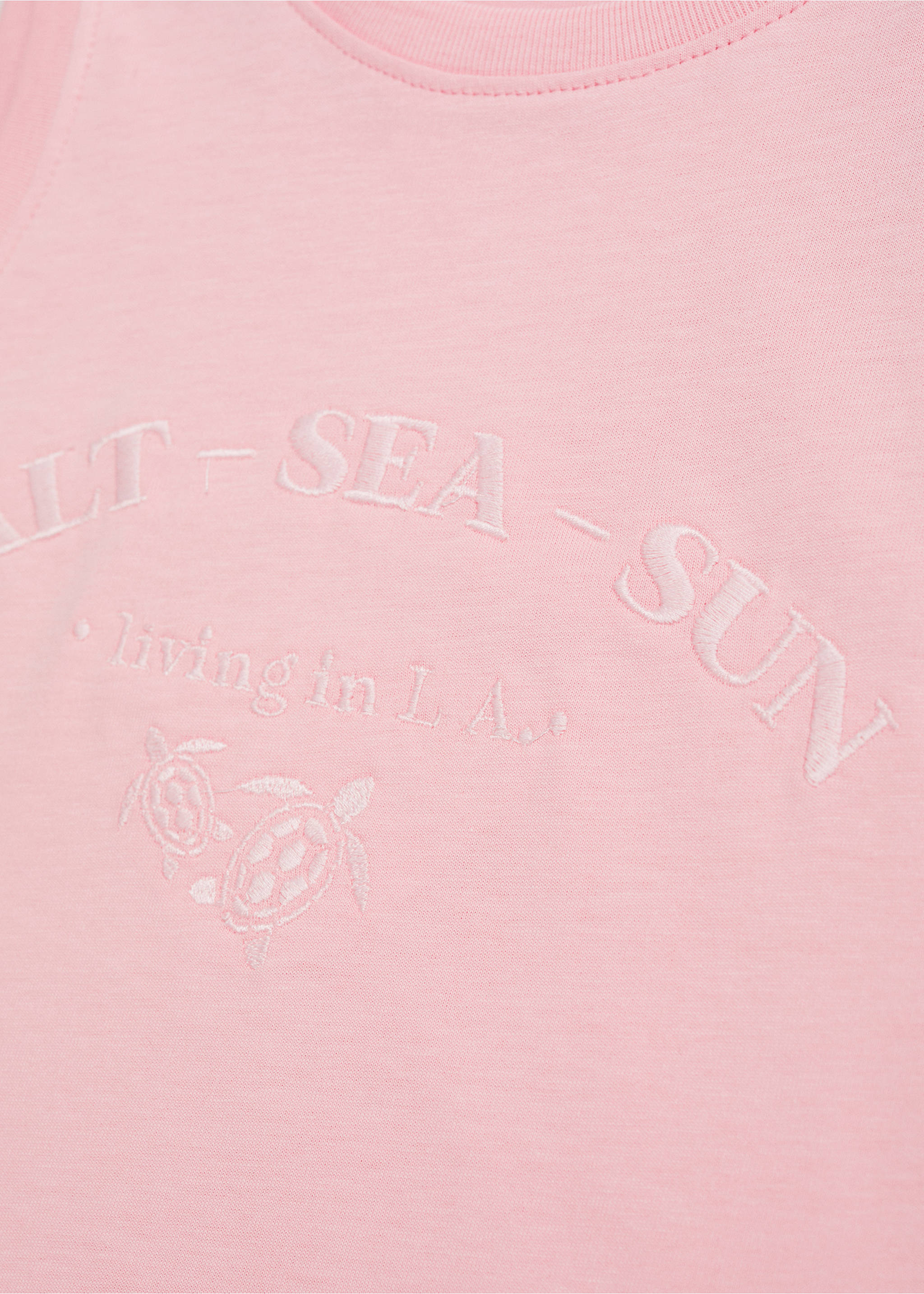 Printed strap T-shirt - Details of the article 8, Pink. Ref: 67007962-00.