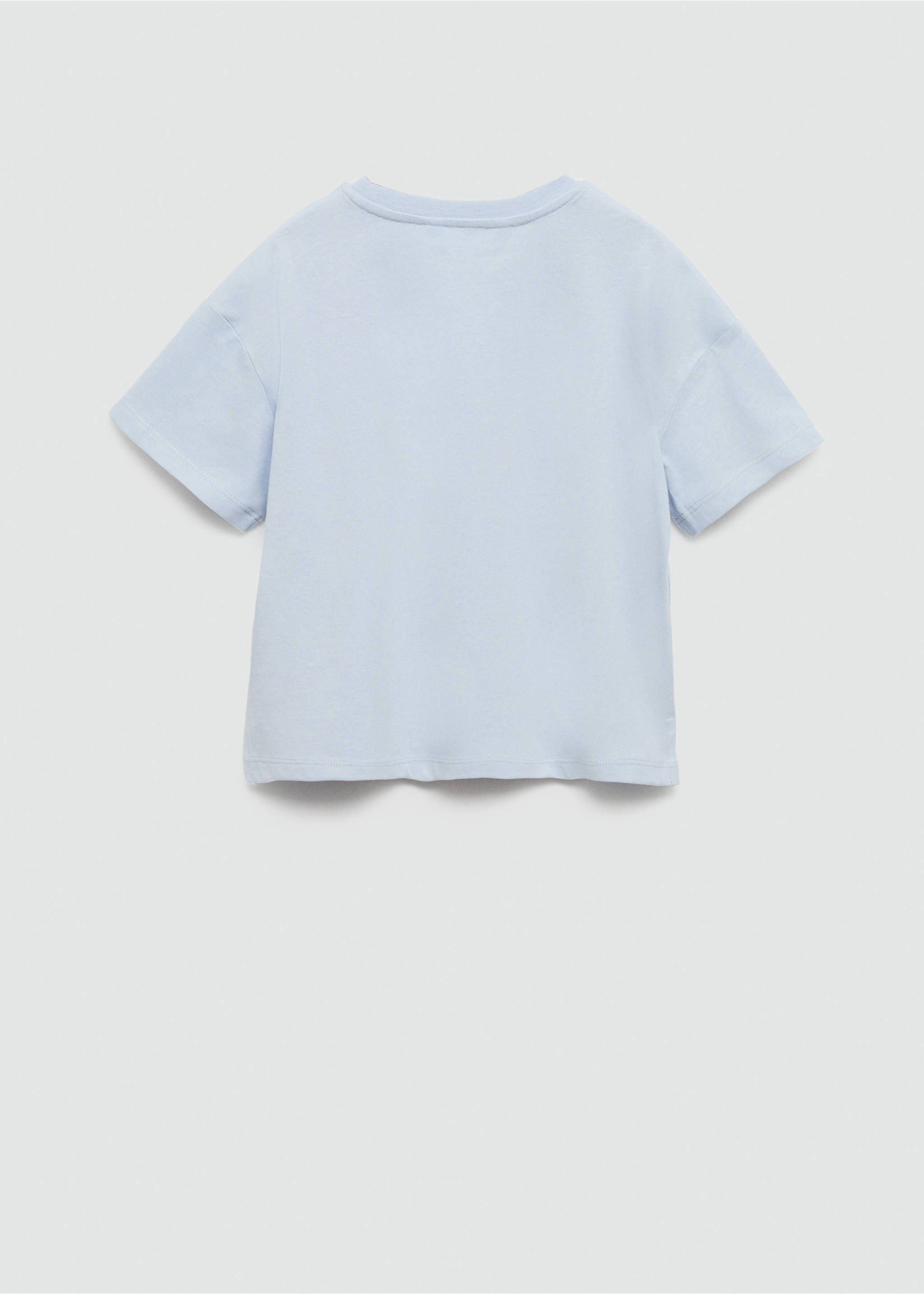 Textured message T-shirt - Reverse of the article, Sky Blue. Ref: 67007963-00.