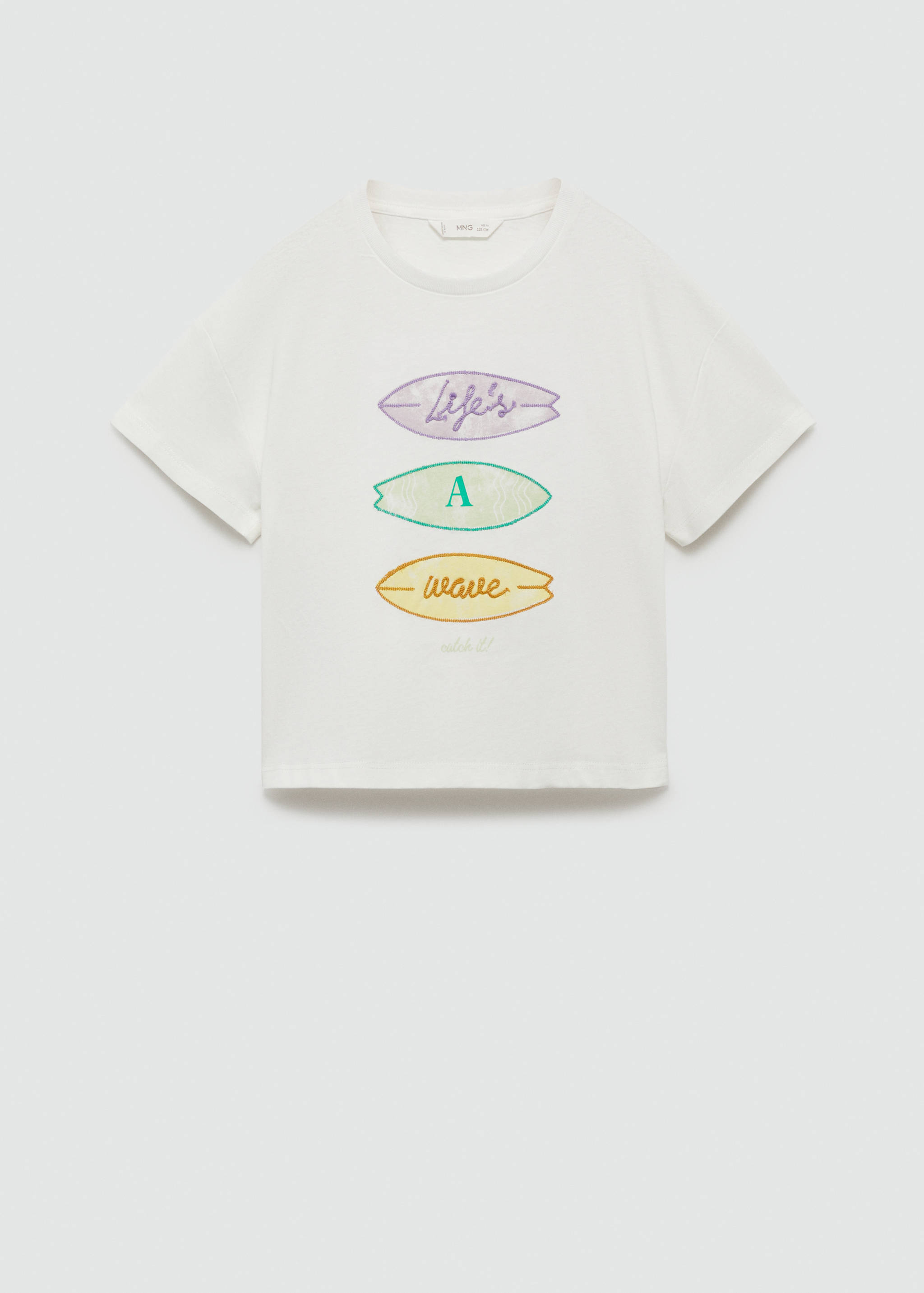 Broderad detalj t-shirt - Artikel utan modell