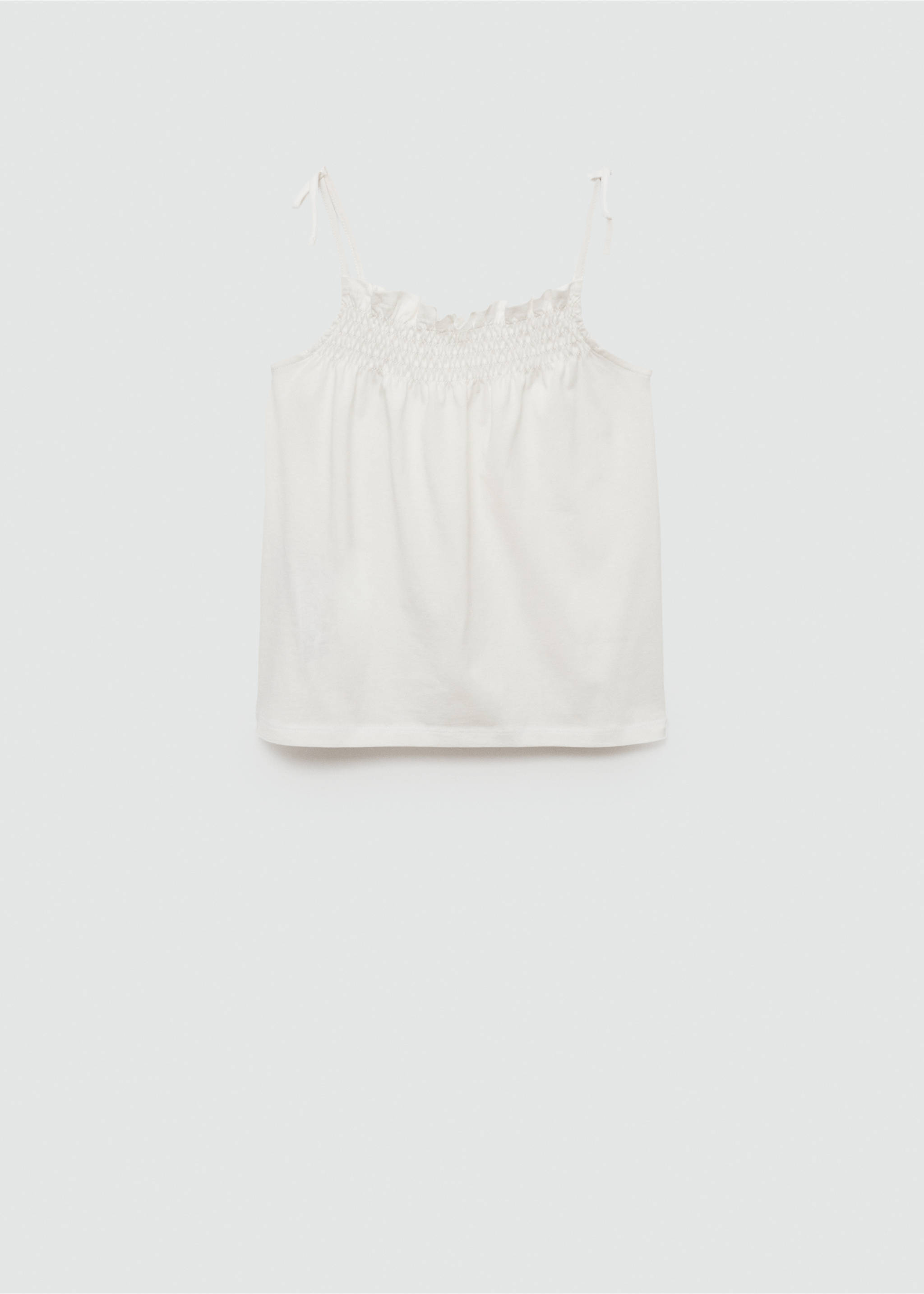 Gathered neck T-shirt - Article without model, Off White. Ref: 67007965-00.