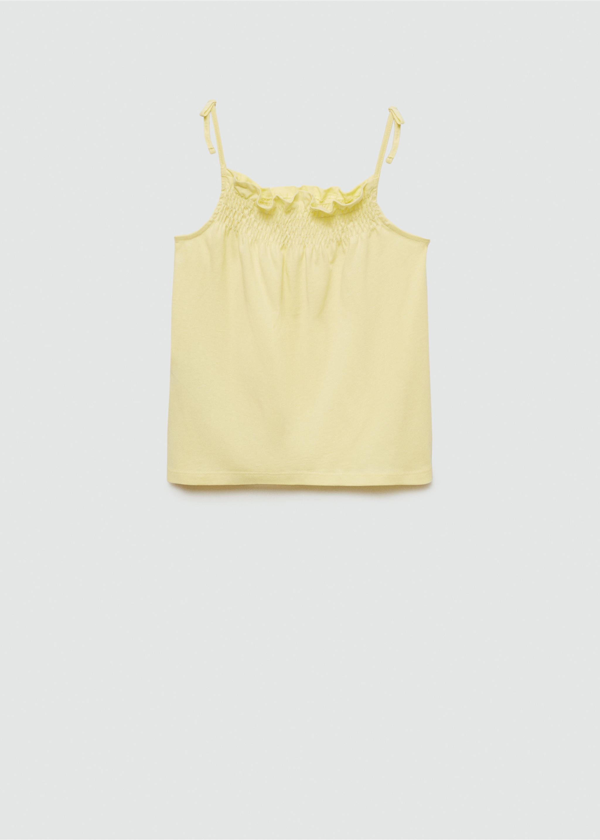 Gathered neck T-shirt - Article without model, Yellow. Ref: 67007965-00.