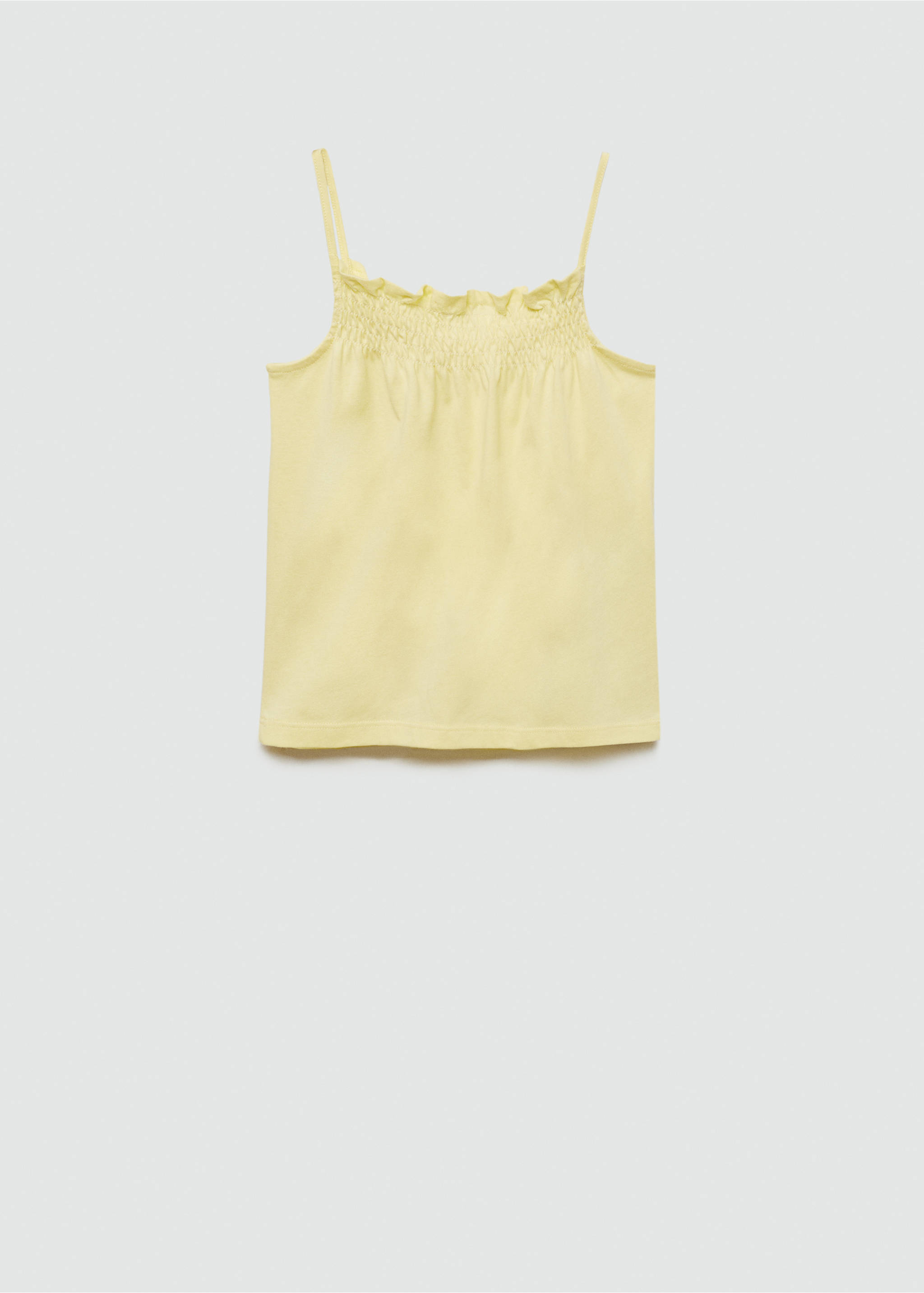 Gathered neck T-shirt - Reverse of the article, Yellow. Ref: 67007965-00.