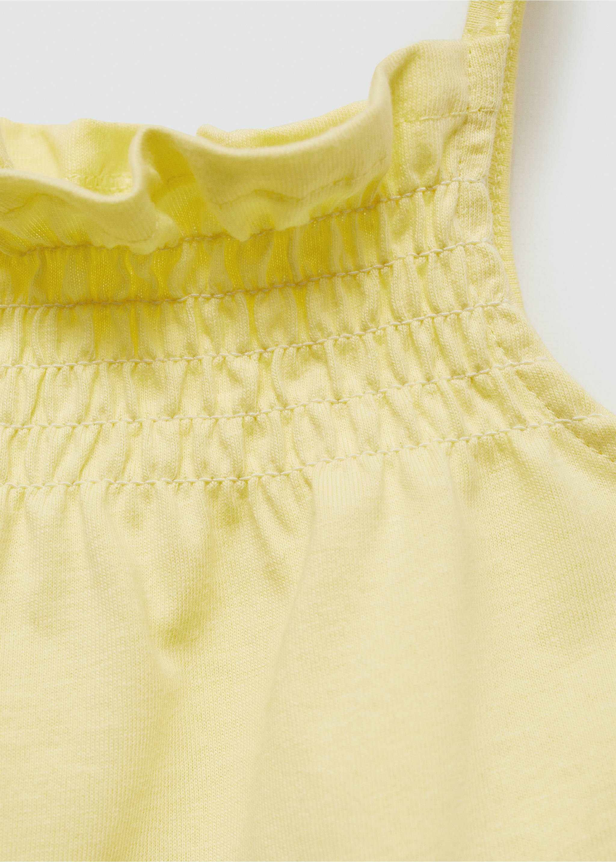 Gathered neck T-shirt - Details of the article 0, Yellow. Ref: 67007965-00.