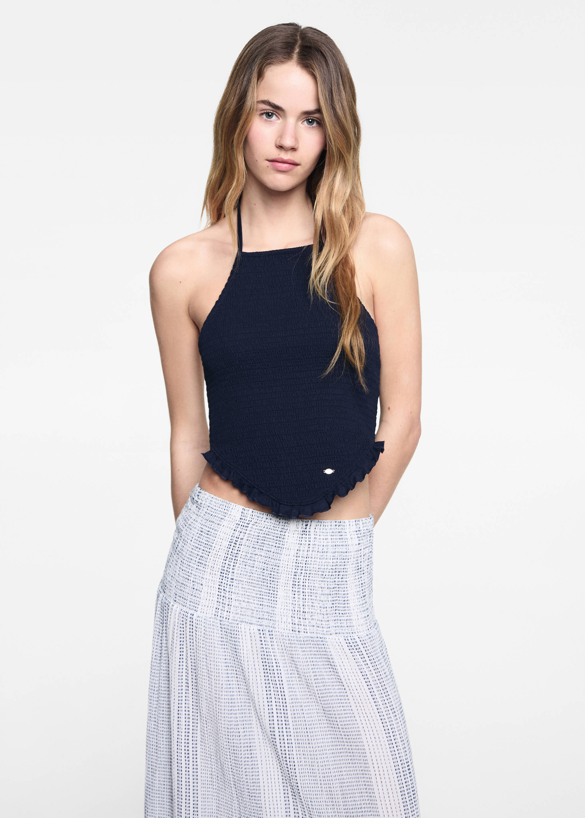 Rynkad bomullstopp - Bild av mittparti