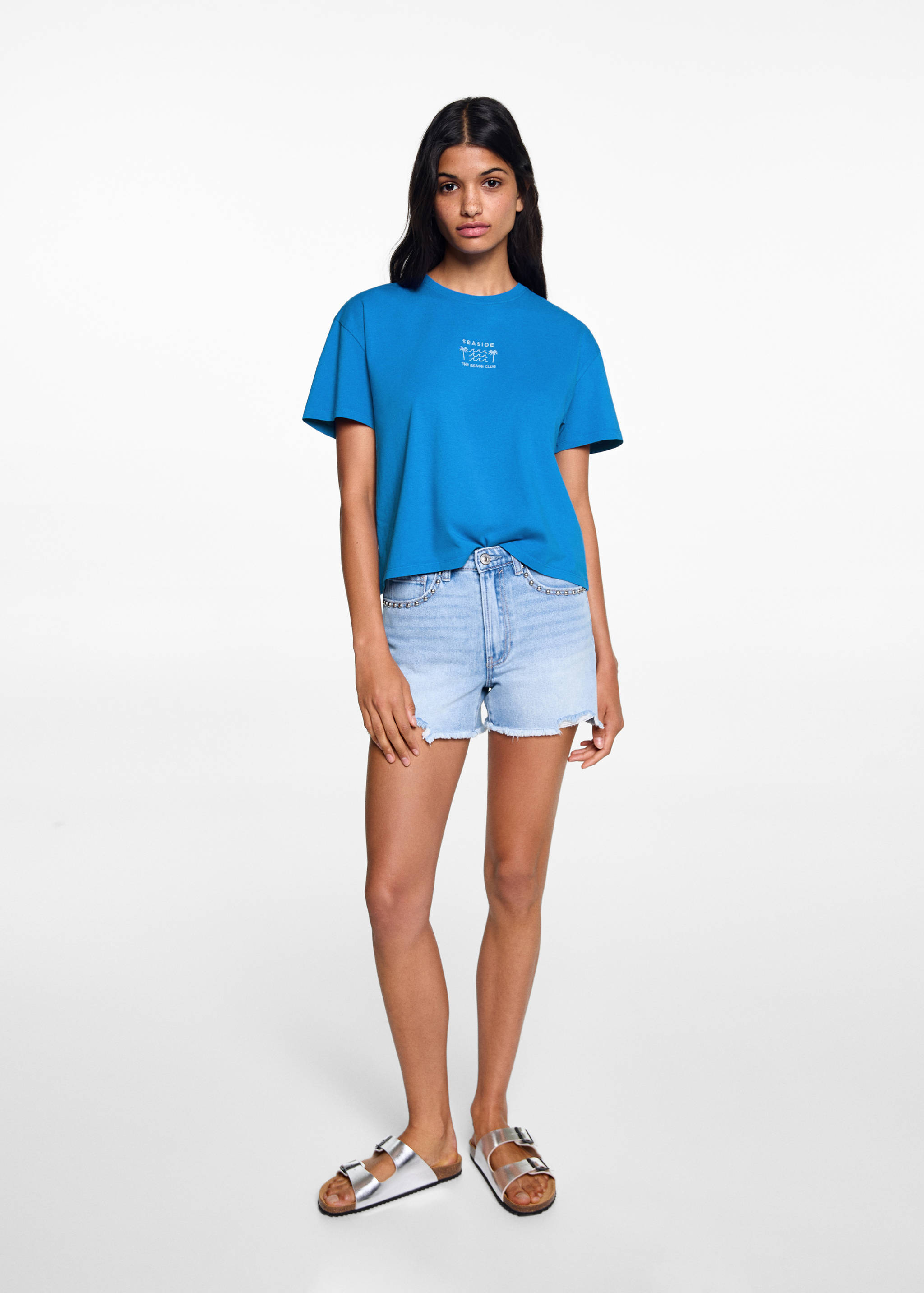 Embroidered message T-shirt - General plane