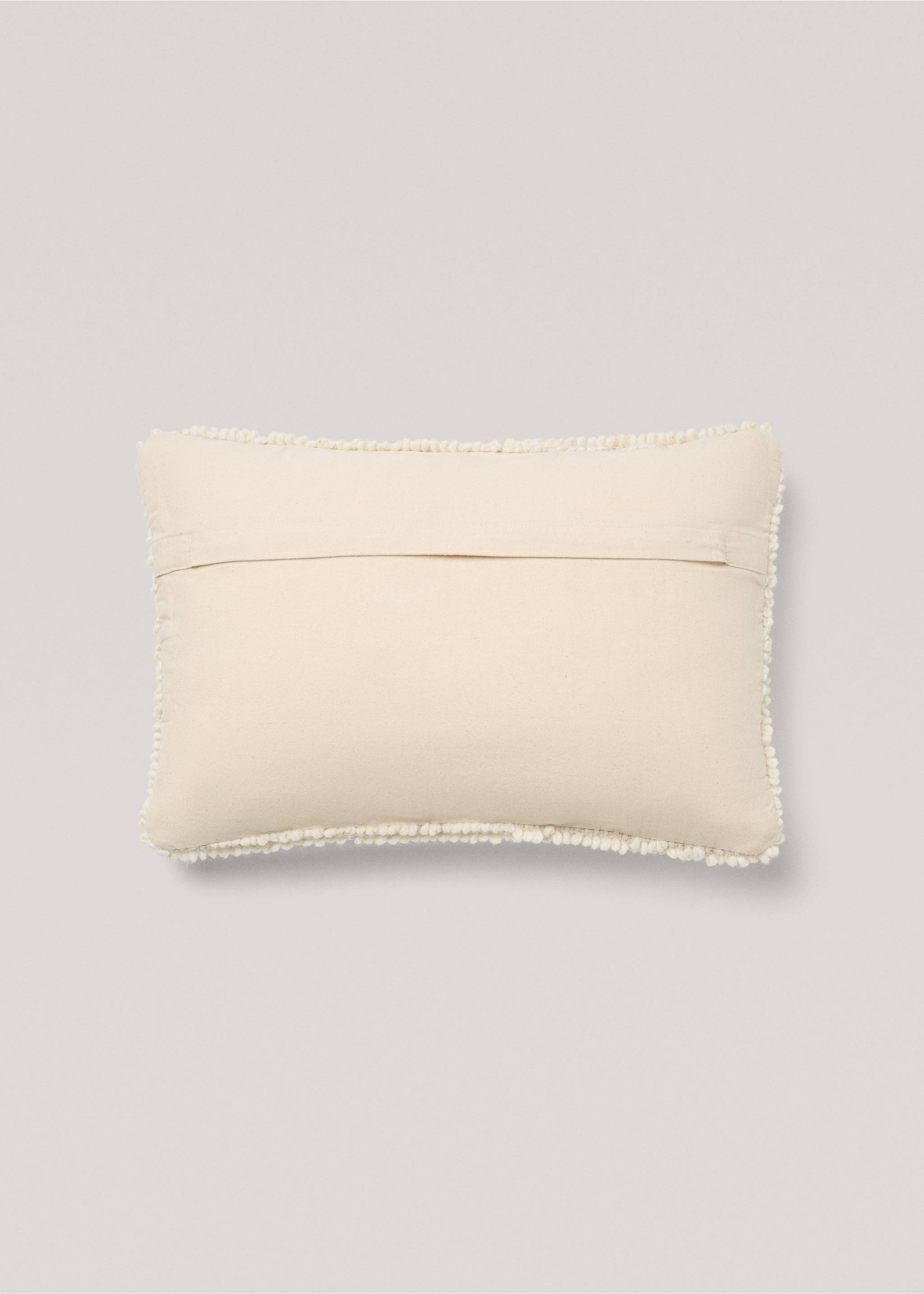Housse de coussin tissu bouclé laine 40x60 cm - Détail de l'article 1, Ivoire. Ref: 67008642-00.