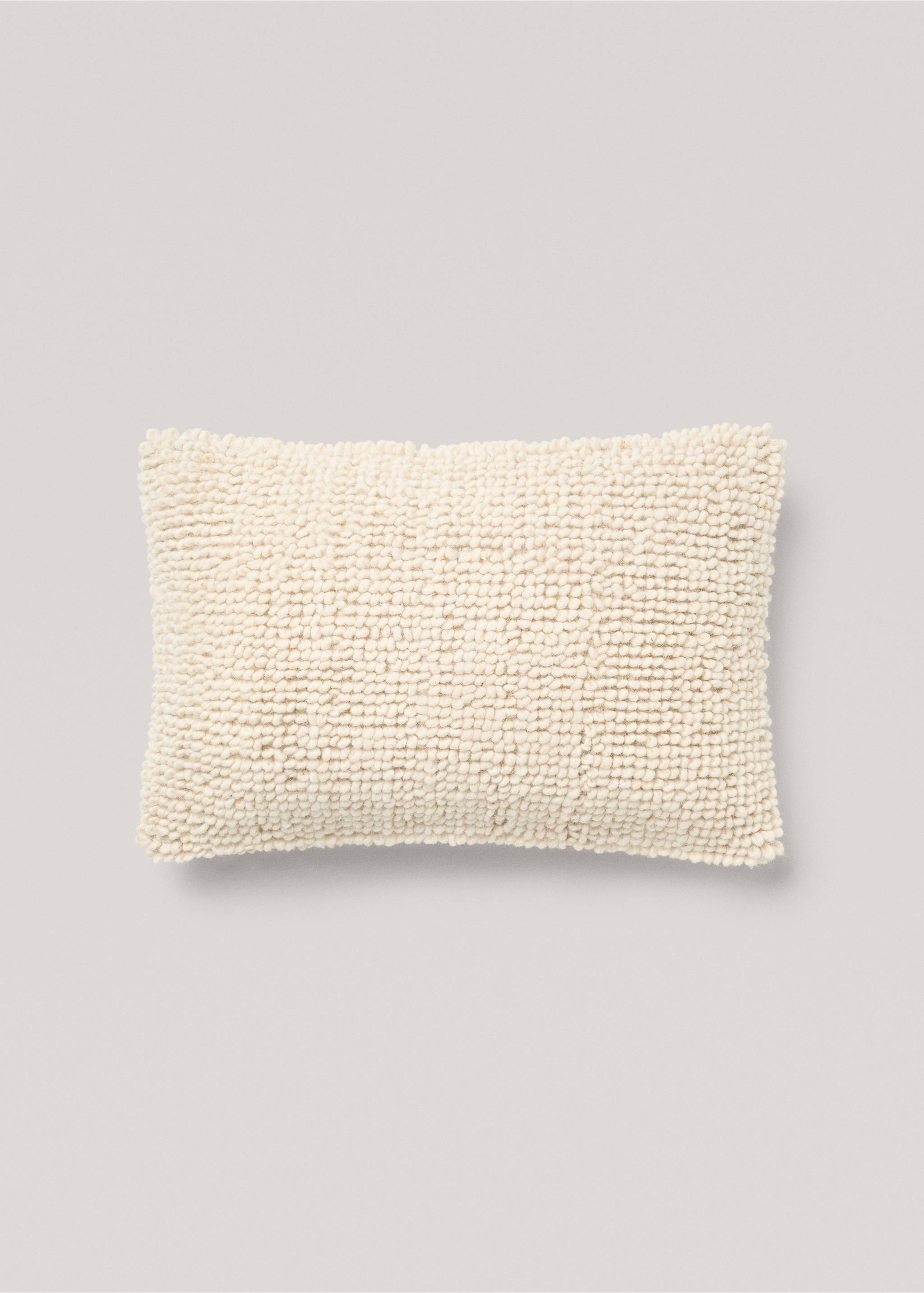 Housse de coussin tissu bouclé laine 40x60 cm - Article sans modèle, Ivoire. Ref: 67008642-00.