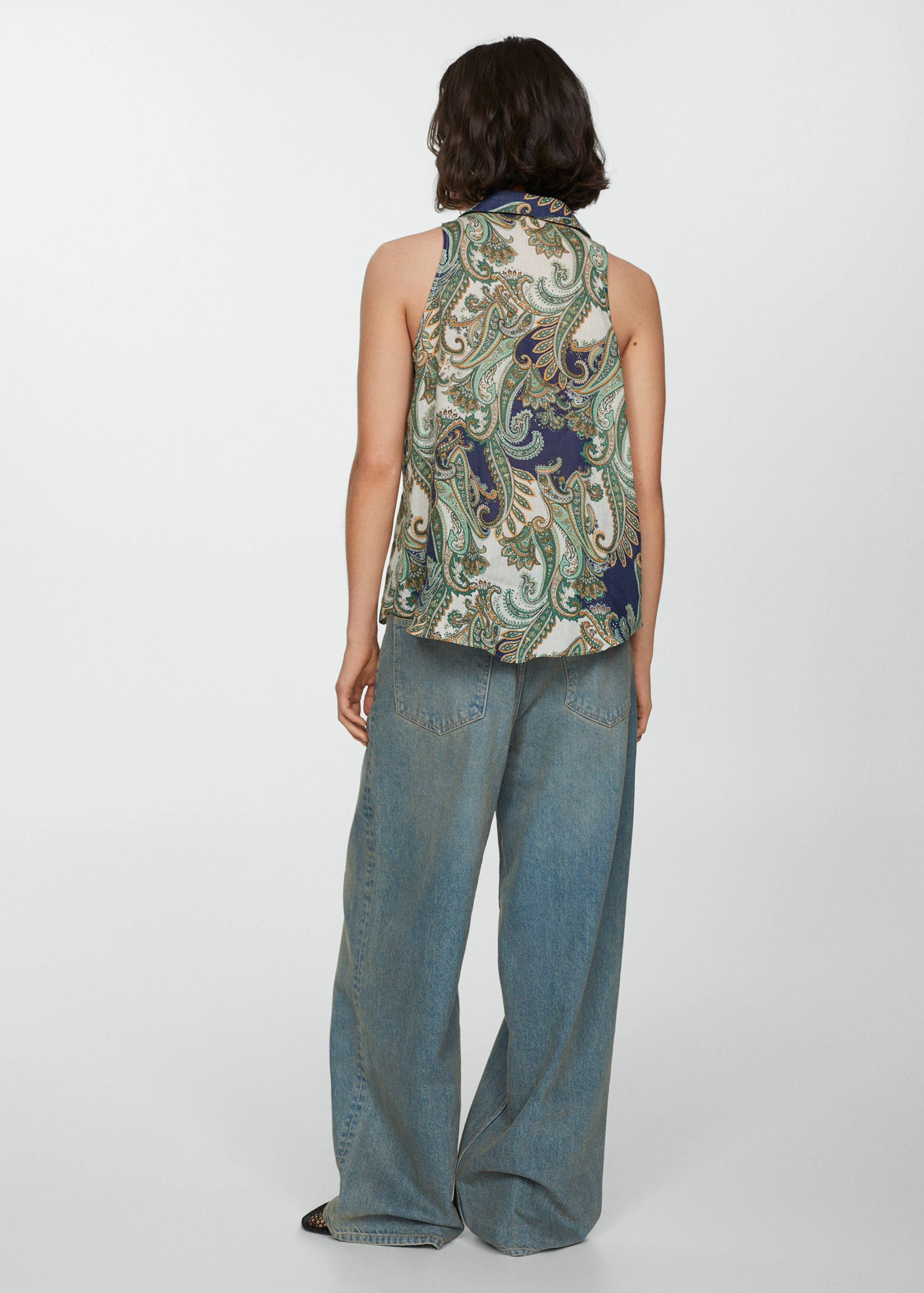 100% ramie printed shirt - Reverse of the article