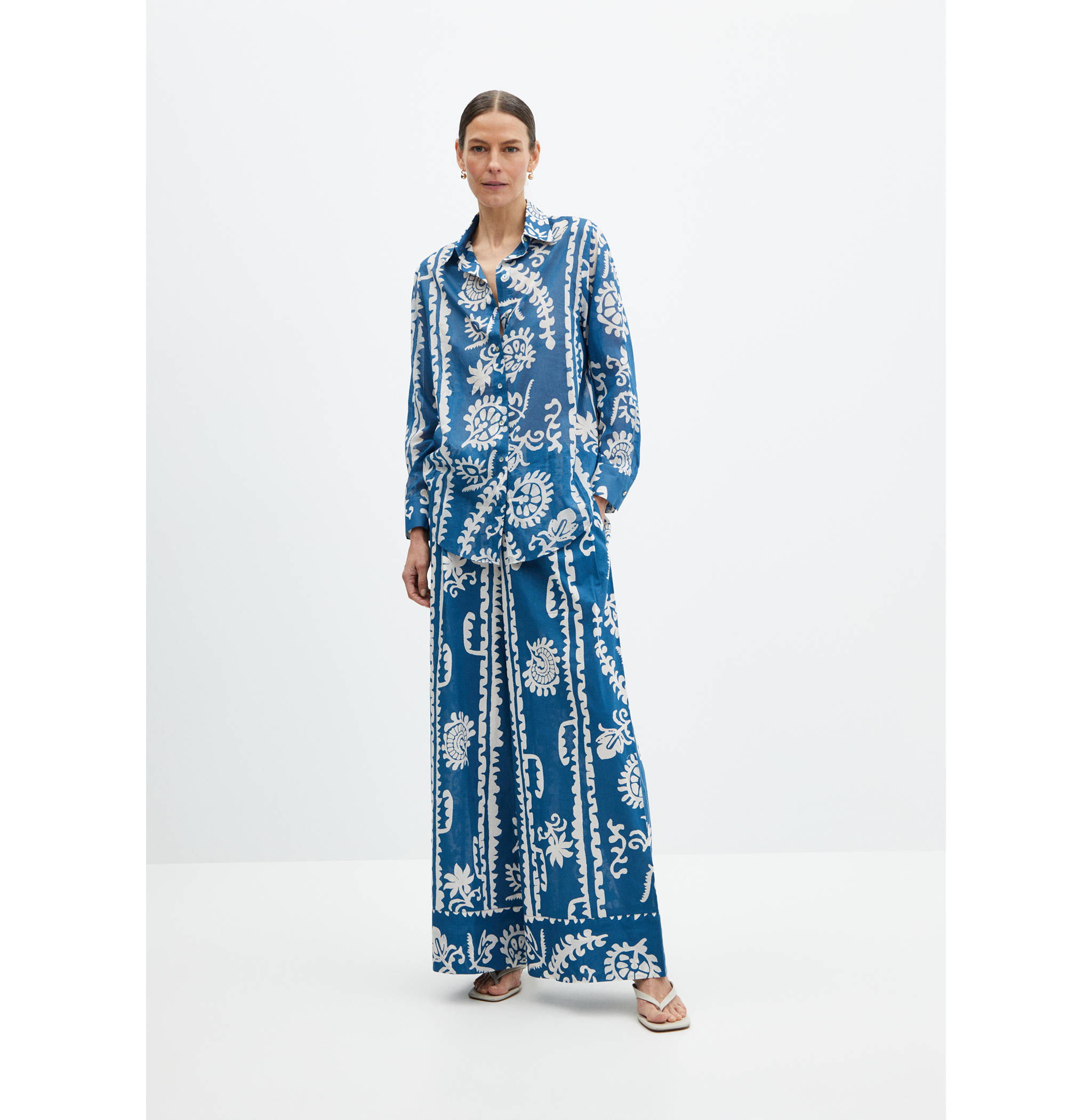 Camisa oversize estampada - Pla general