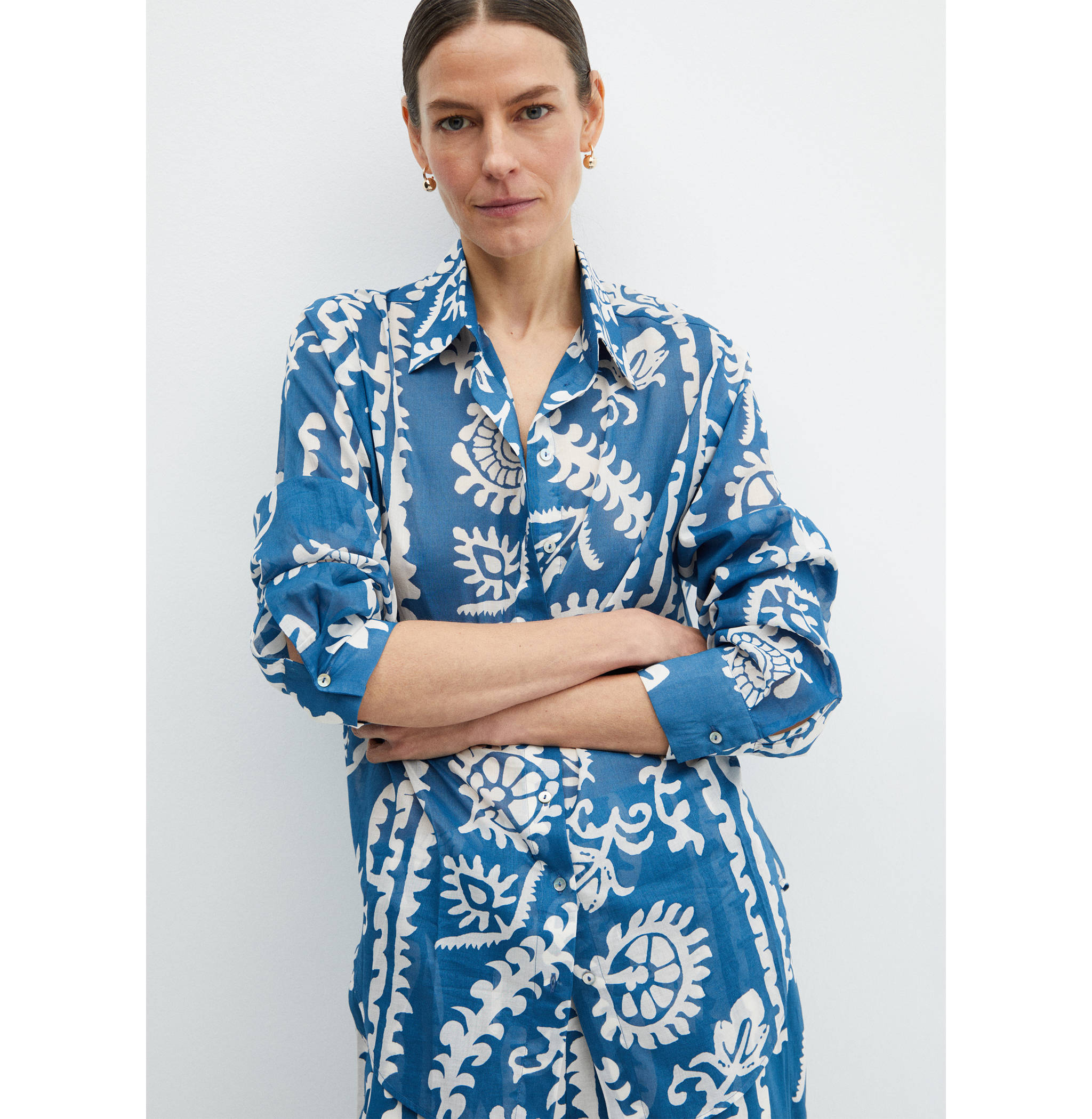 Camisa oversize estampada - Pla mig