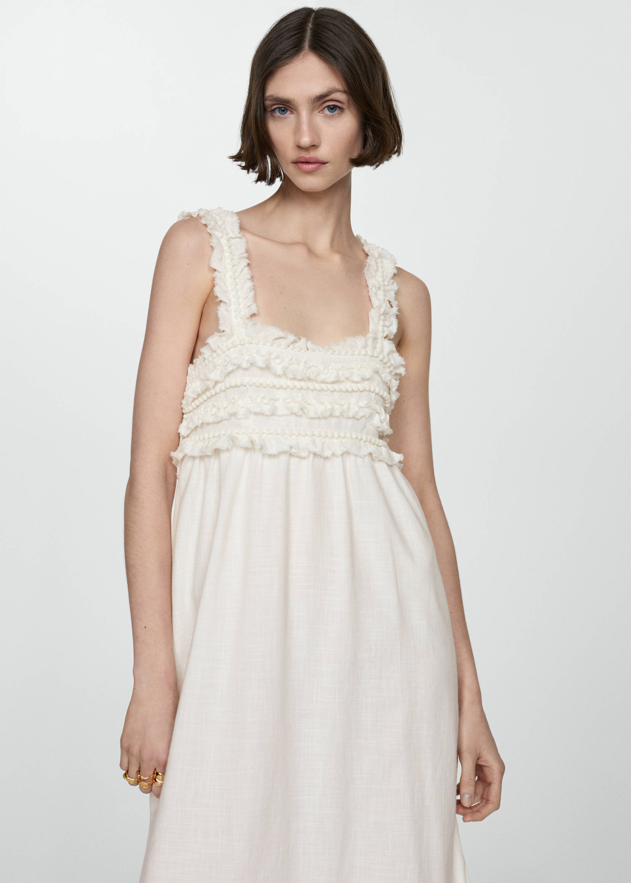 Dress with straps and fringe detail - Medium plane