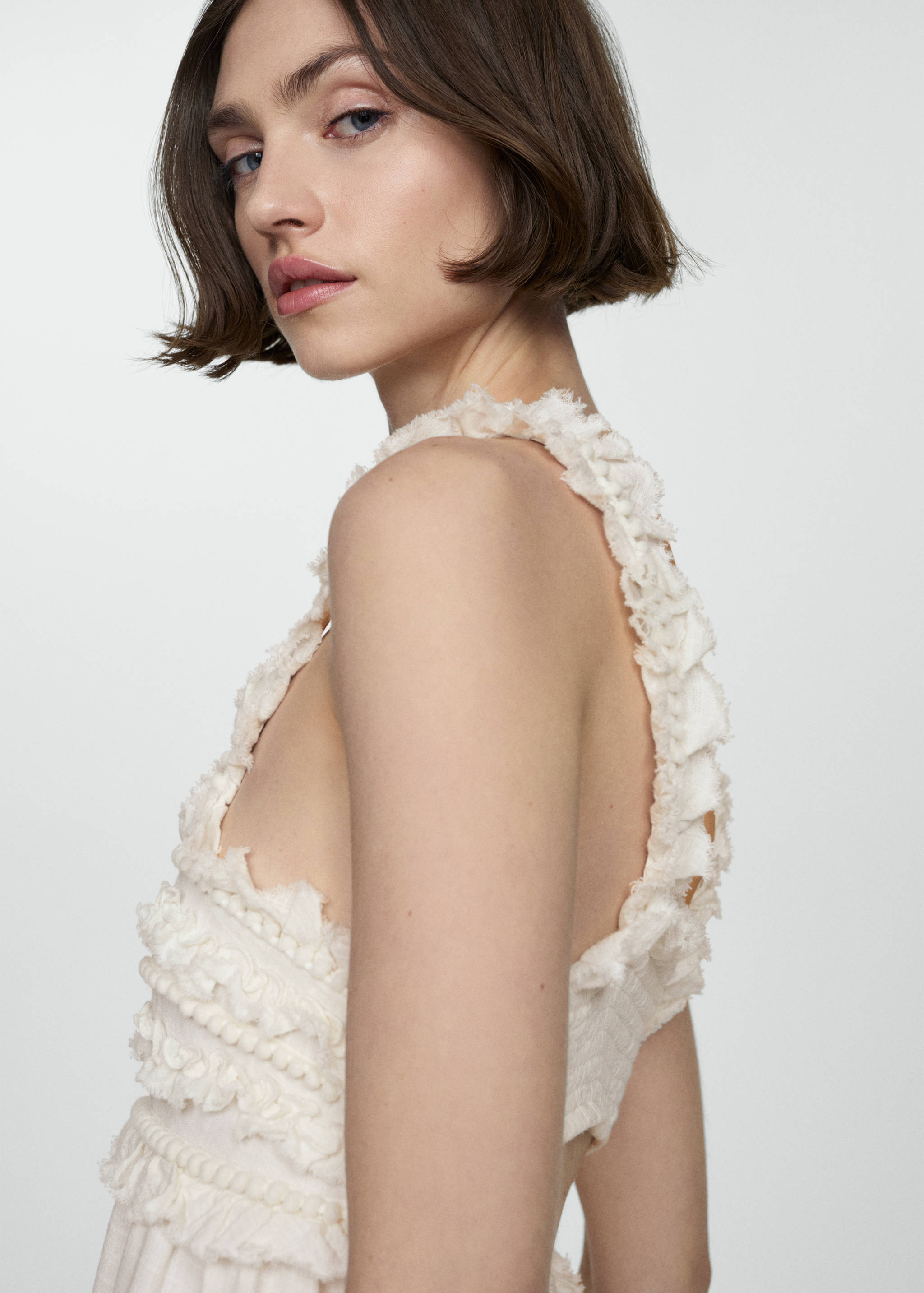 Dress with straps and fringe detail - Details of the article 1