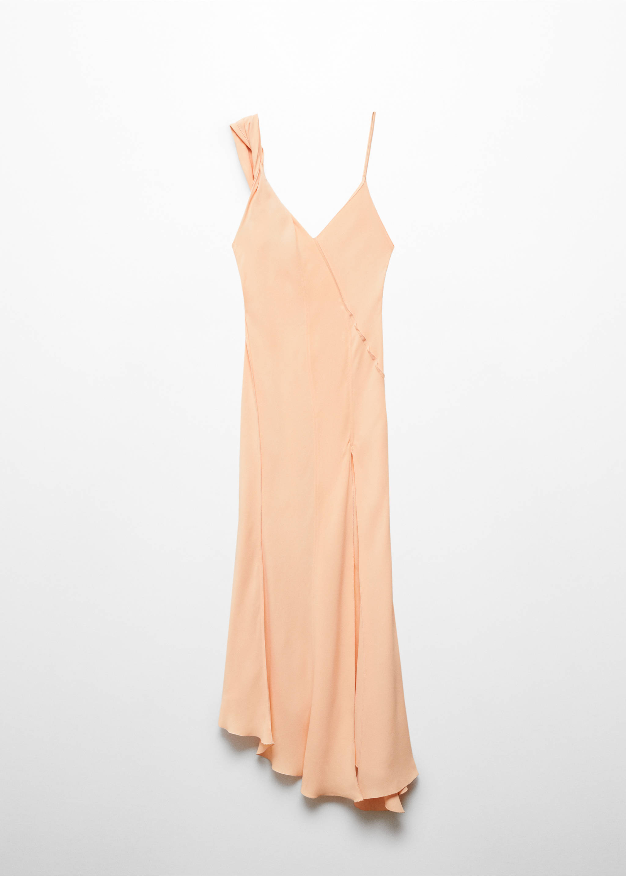 Asymmetrical dress with decorative stitching - Article without model, Peach. Ref: 67008662-00.