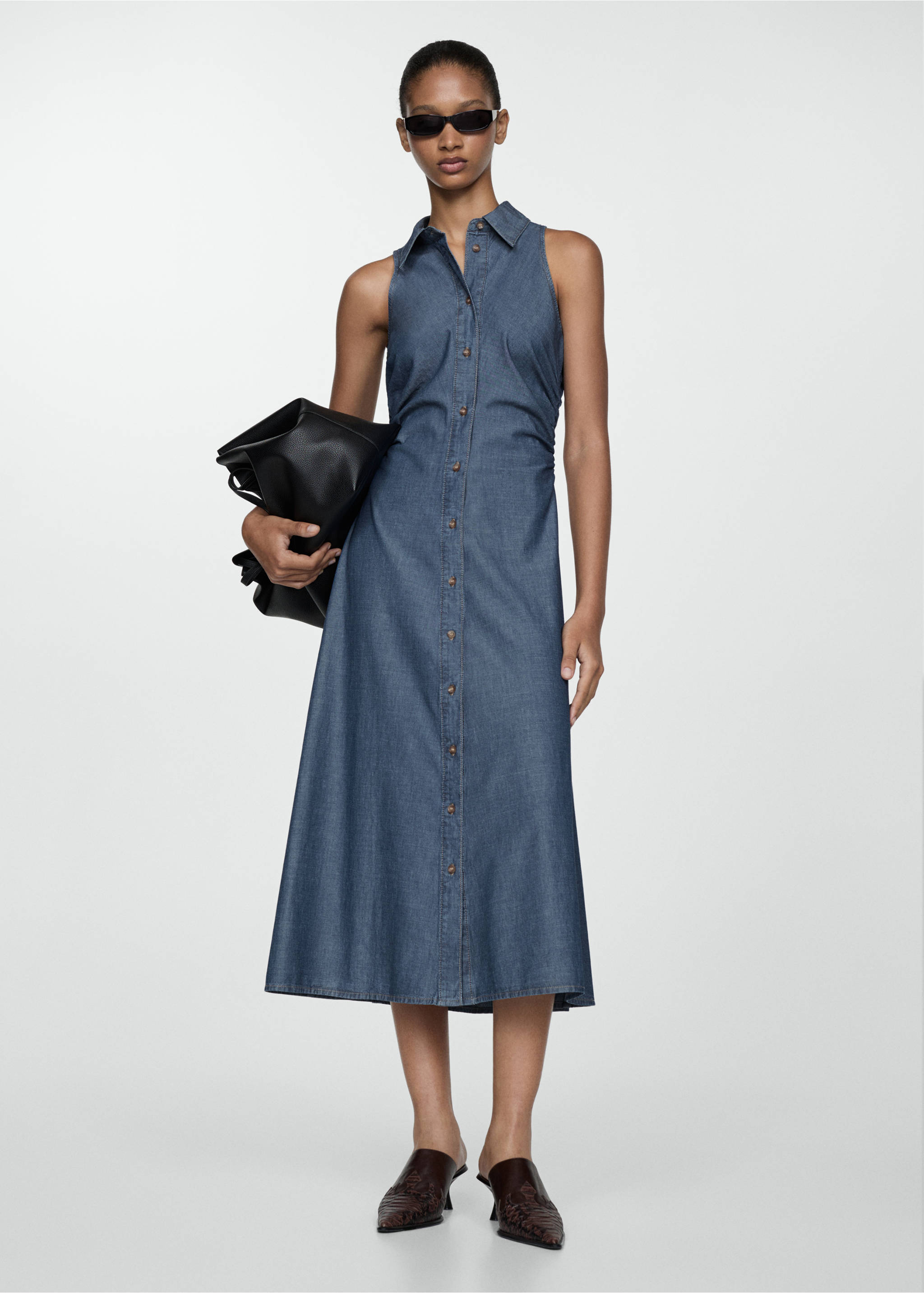 Jeans-Hemdblusenkleid - Allgemeine Ansicht, Blau. Ref: 67008664-00.